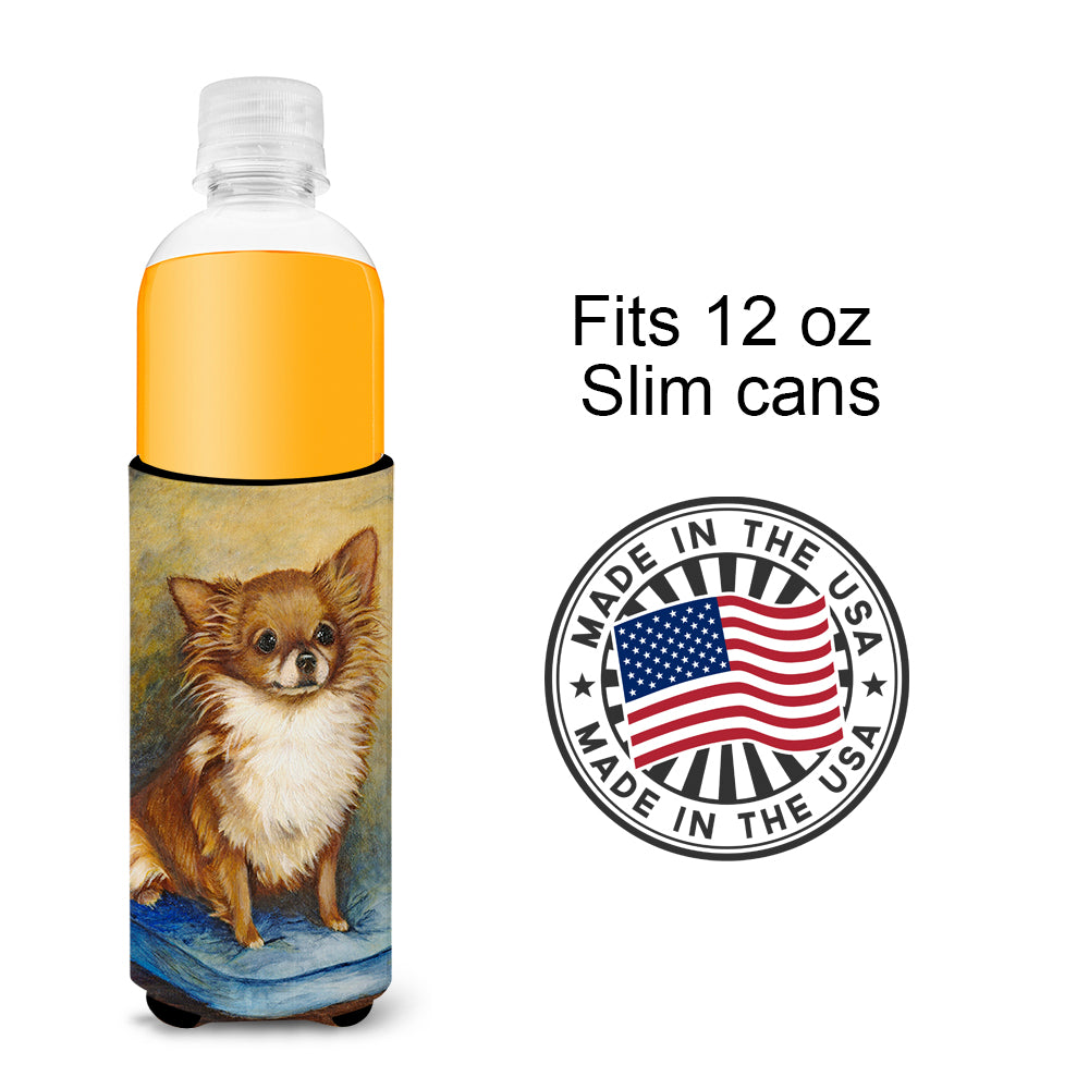 Chihuahua Long Hair Brown Ultra Beverage Insulators for slim cans MH1036MUK  the-store.com.