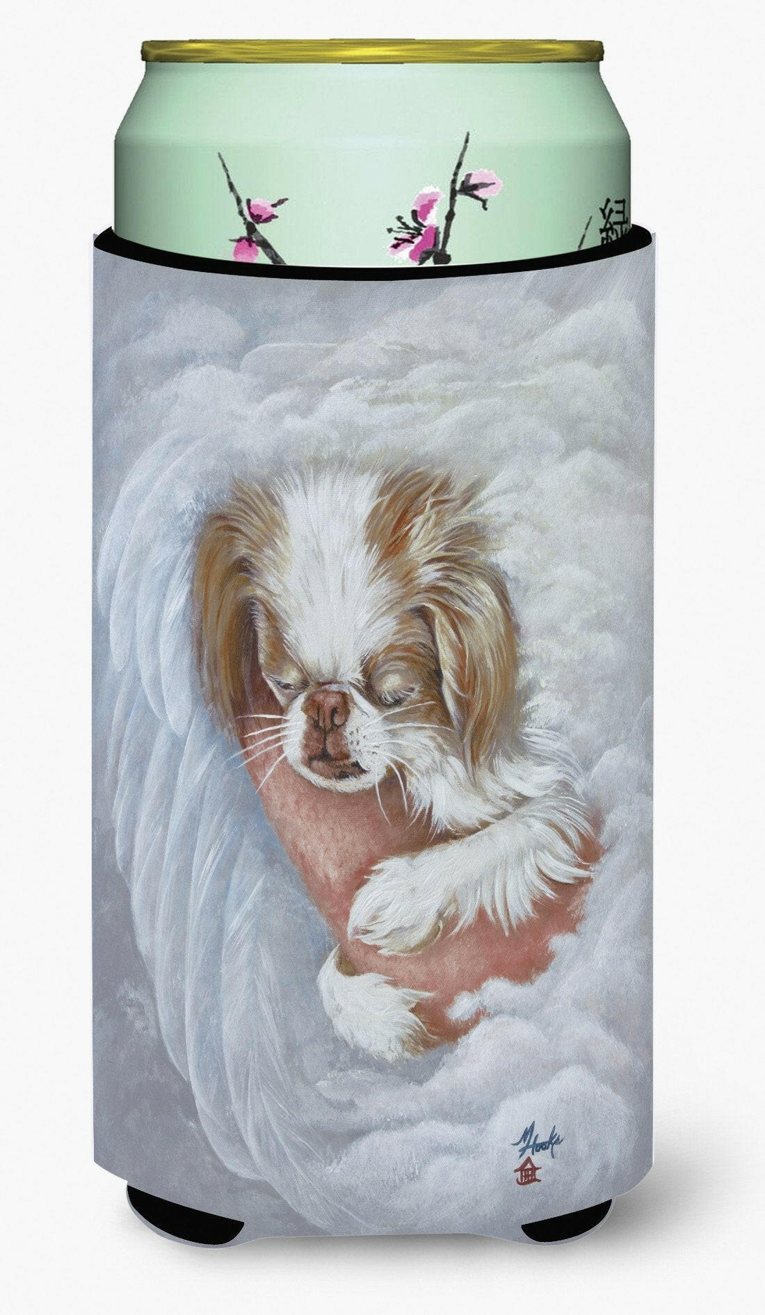 Japanese Chin in an Angels Arms Tall Boy Beverage Insulator Hugger MH1037TBC by Caroline&#39;s Treasures