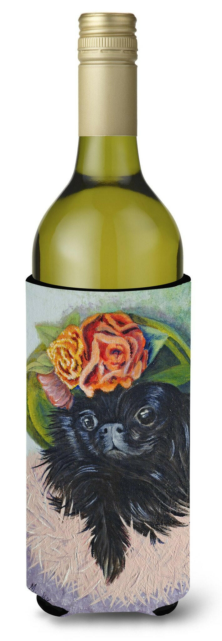 Black Pekingese Wine Bottle Beverage Insulator Hugger MH1038LITERK by Caroline's Treasures