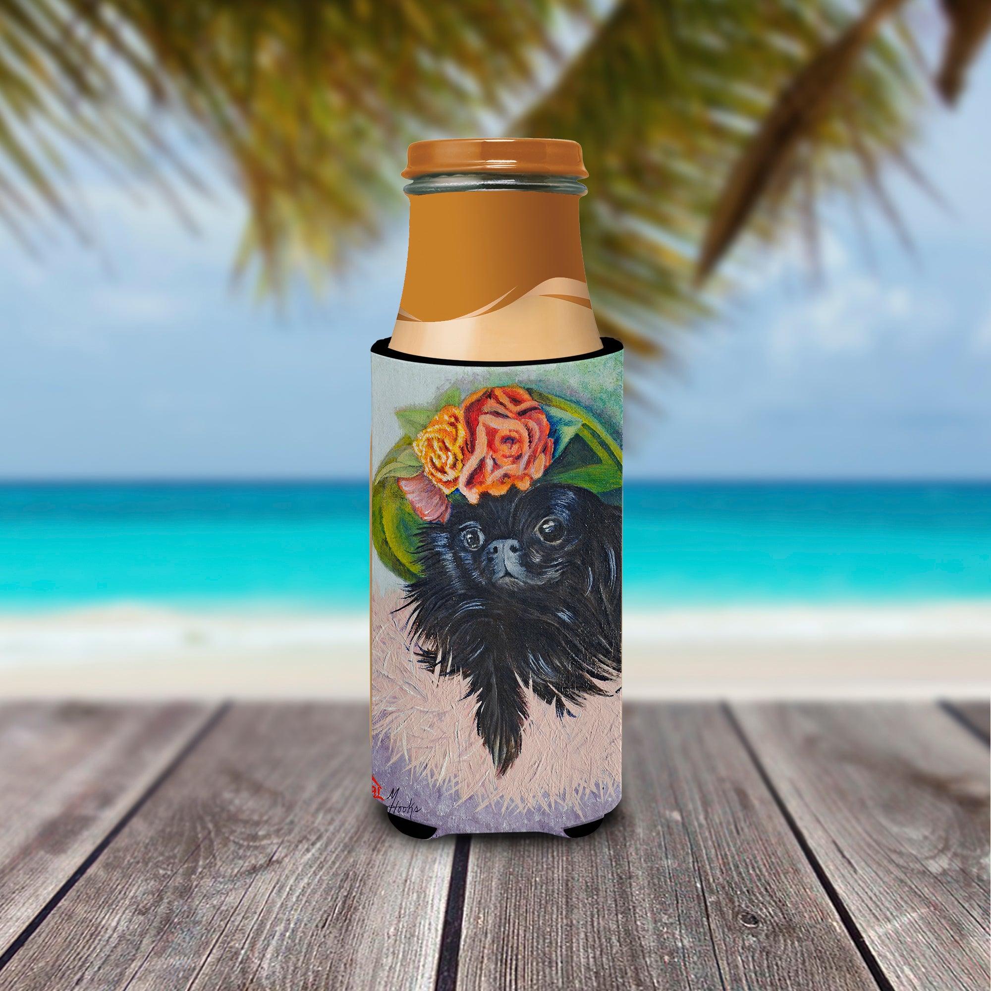 Black Pekingese Ultra Beverage Insulators for slim cans MH1038MUK