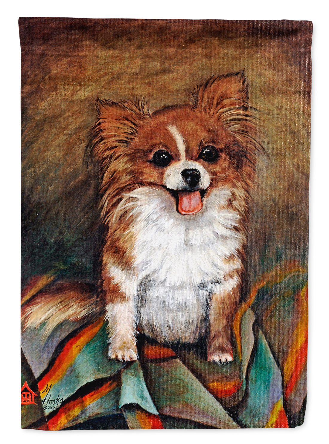 Cecilia Chihuahua Long Hair  Flag Canvas House Size MH1039CHF  the-store.com.