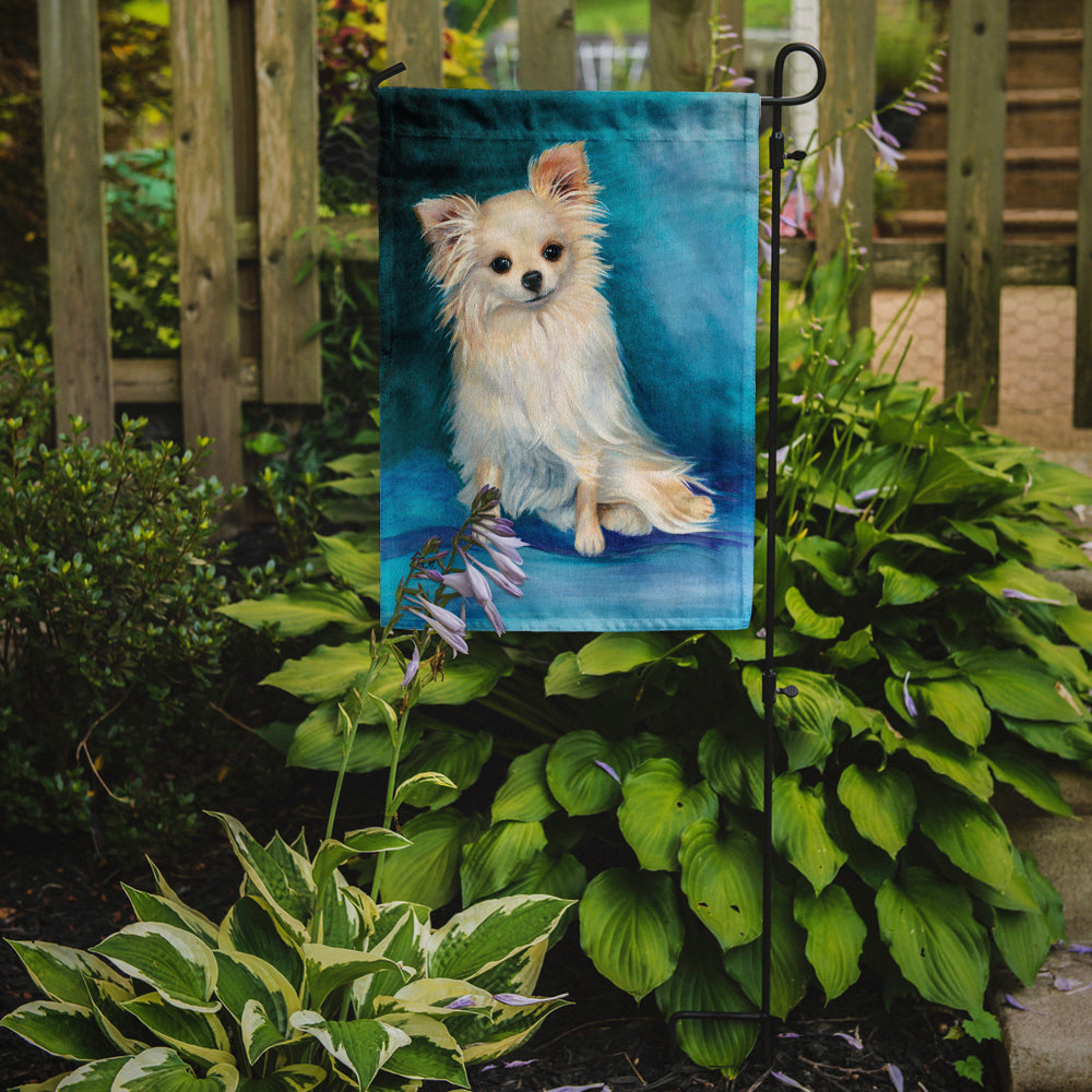 Caroline's Treasures Jazz Chihuahua Long Hair Garden Flag – Decorative Outdoor Yard Flag MH1040GF