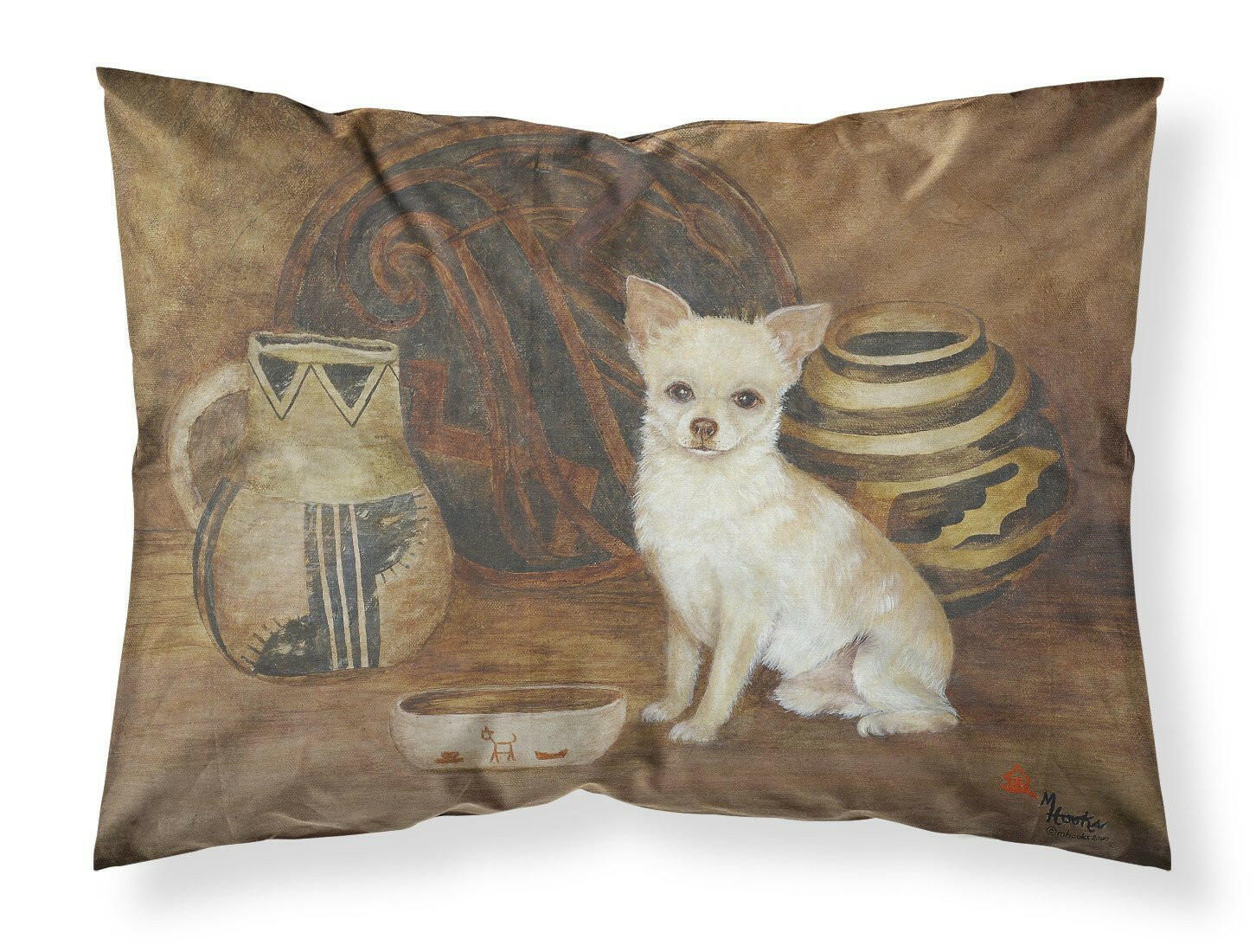 Chihuahua Ancient History Fabric Standard Pillowcase MH1043PILLOWCASE by Caroline's Treasures
