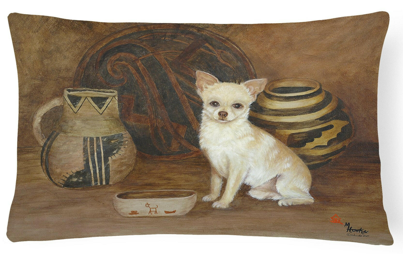 Chihuahua Ancient History Fabric Decorative Pillow MH1043PW1216 by Caroline's Treasures