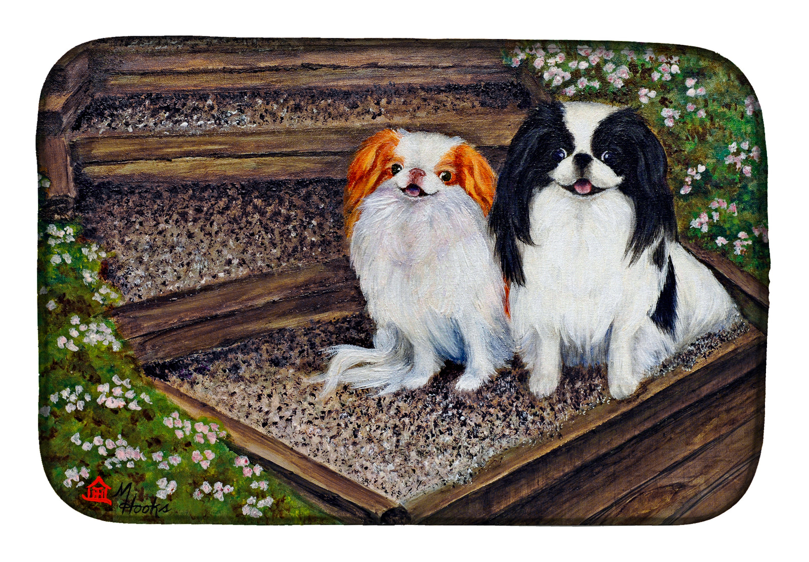 Japanese Chin Daddy's Girls Dish Drying Mat MH1047DDM  the-store.com.