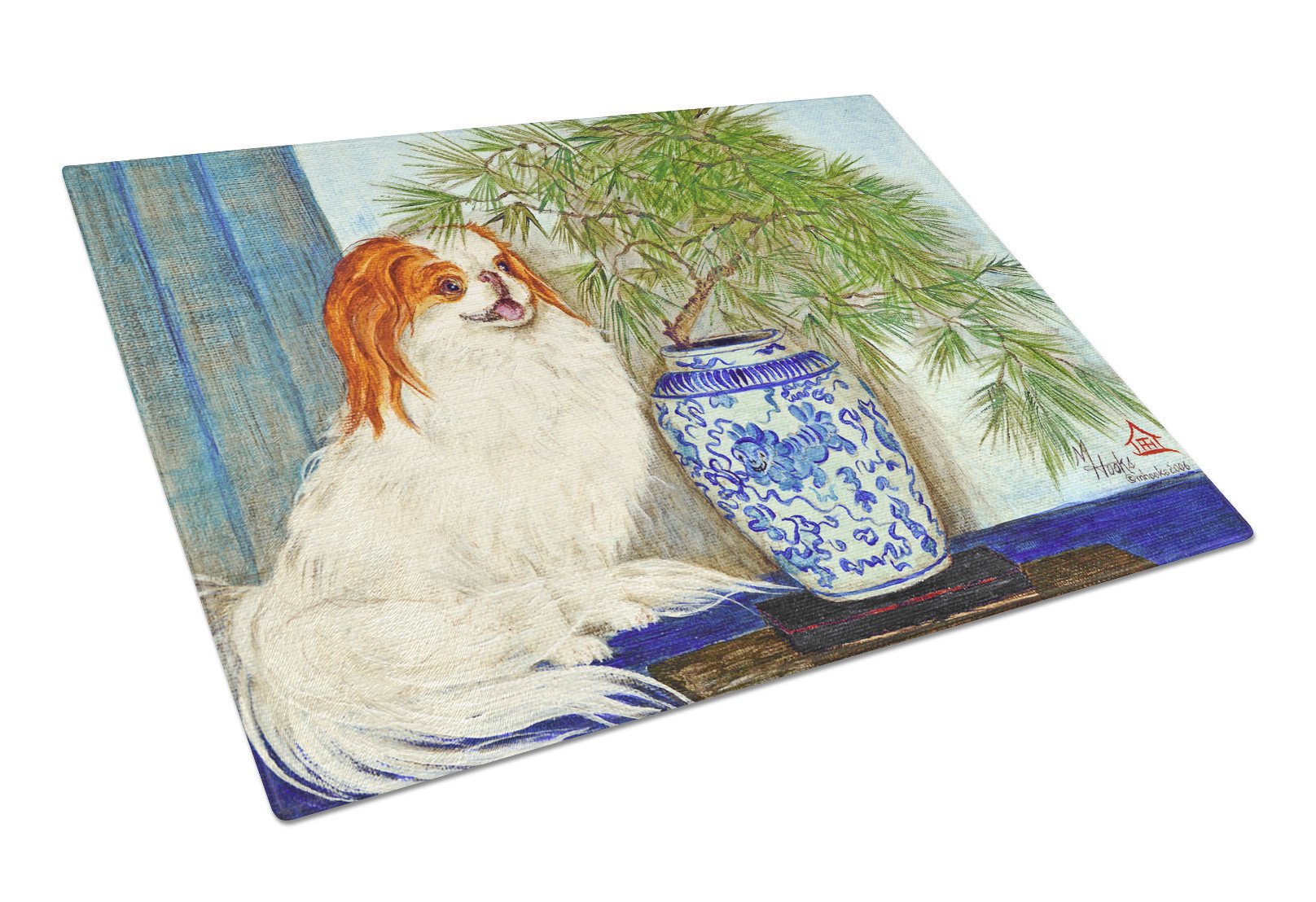 Japanese Chin Ming Vase Glass Cutting Board Large MH1048LCB by Caroline's Treasures
