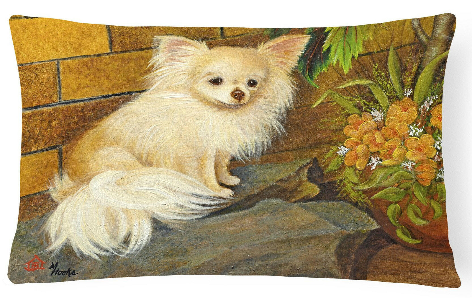 Chihuahua Just Basking Fabric Decorative Pillow MH1053PW1216 by Caroline's Treasures