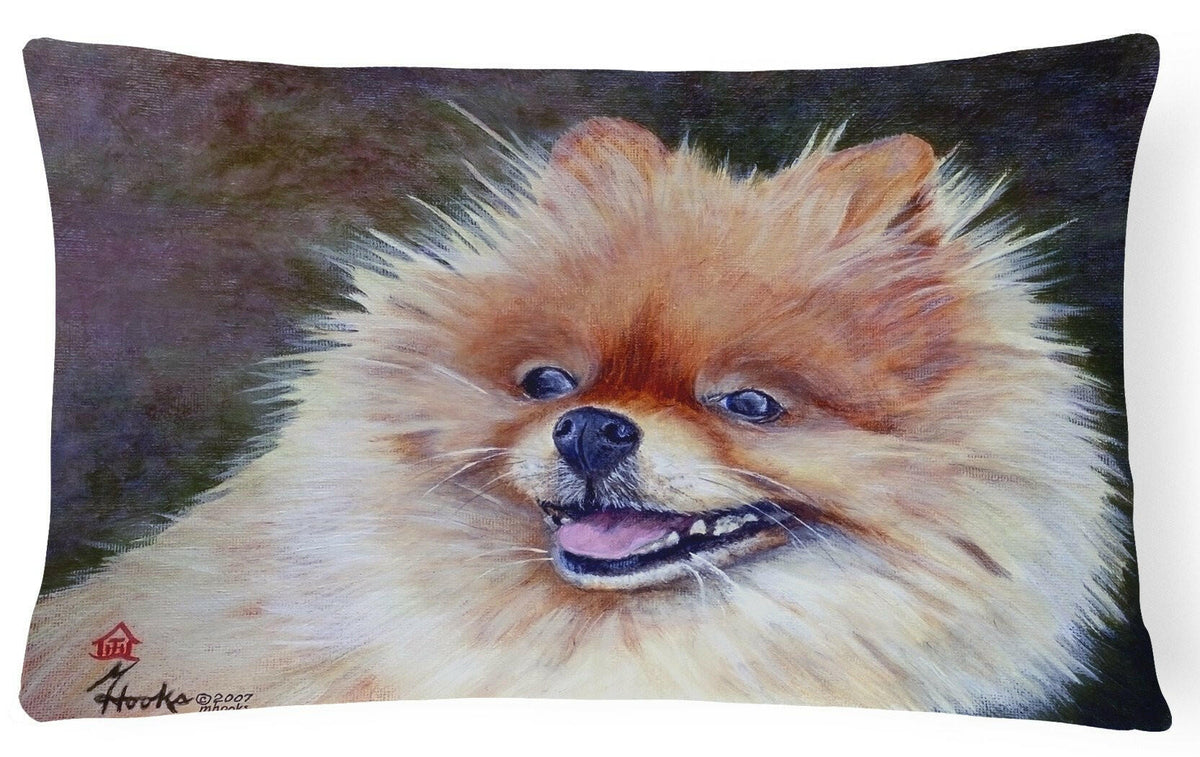 Pomeranian Head Fabric Decorative Pillow MH1056PW1216 by Caroline&#39;s Treasures