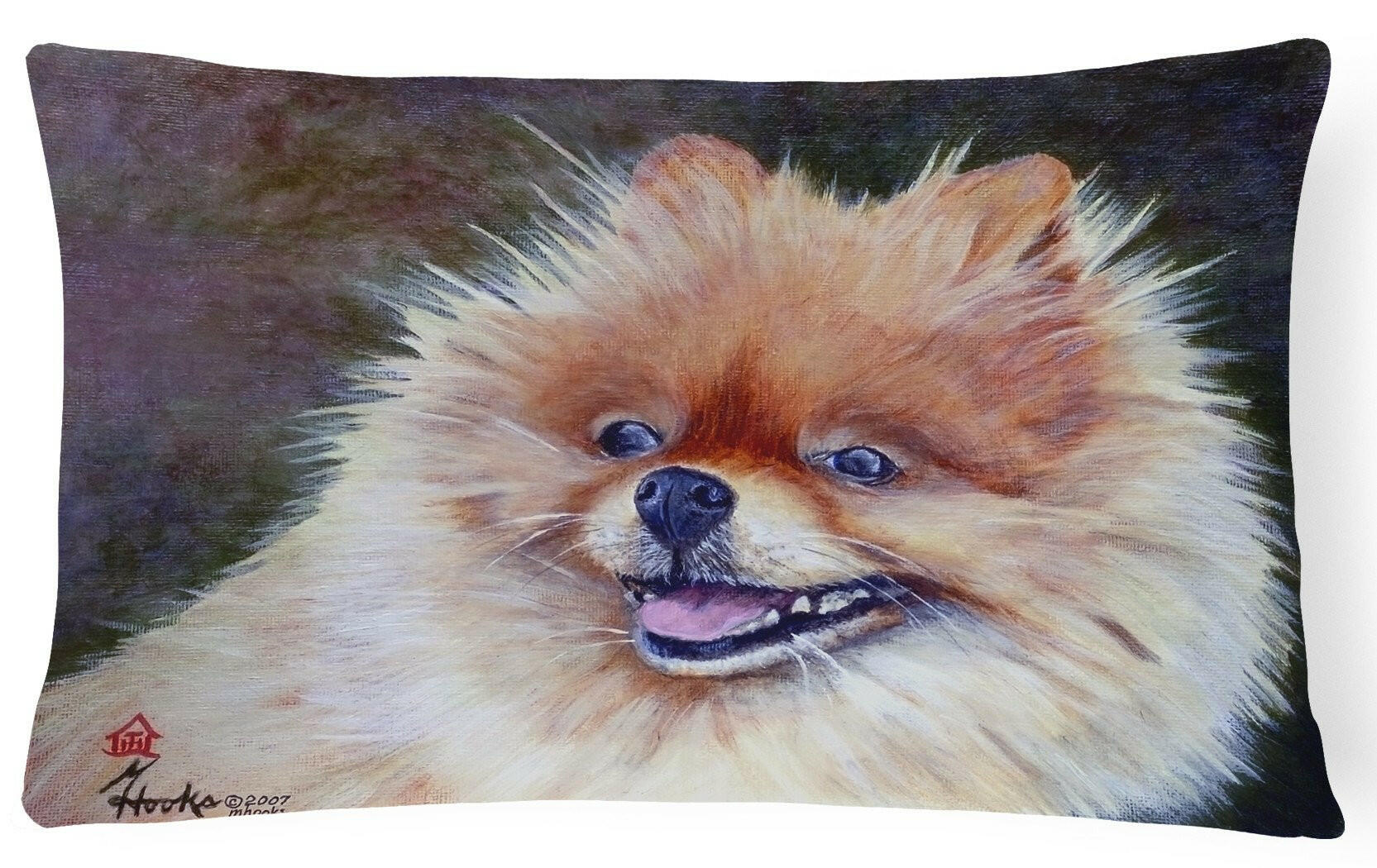 Pomeranian Head Fabric Decorative Pillow MH1056PW1216 by Caroline's Treasures