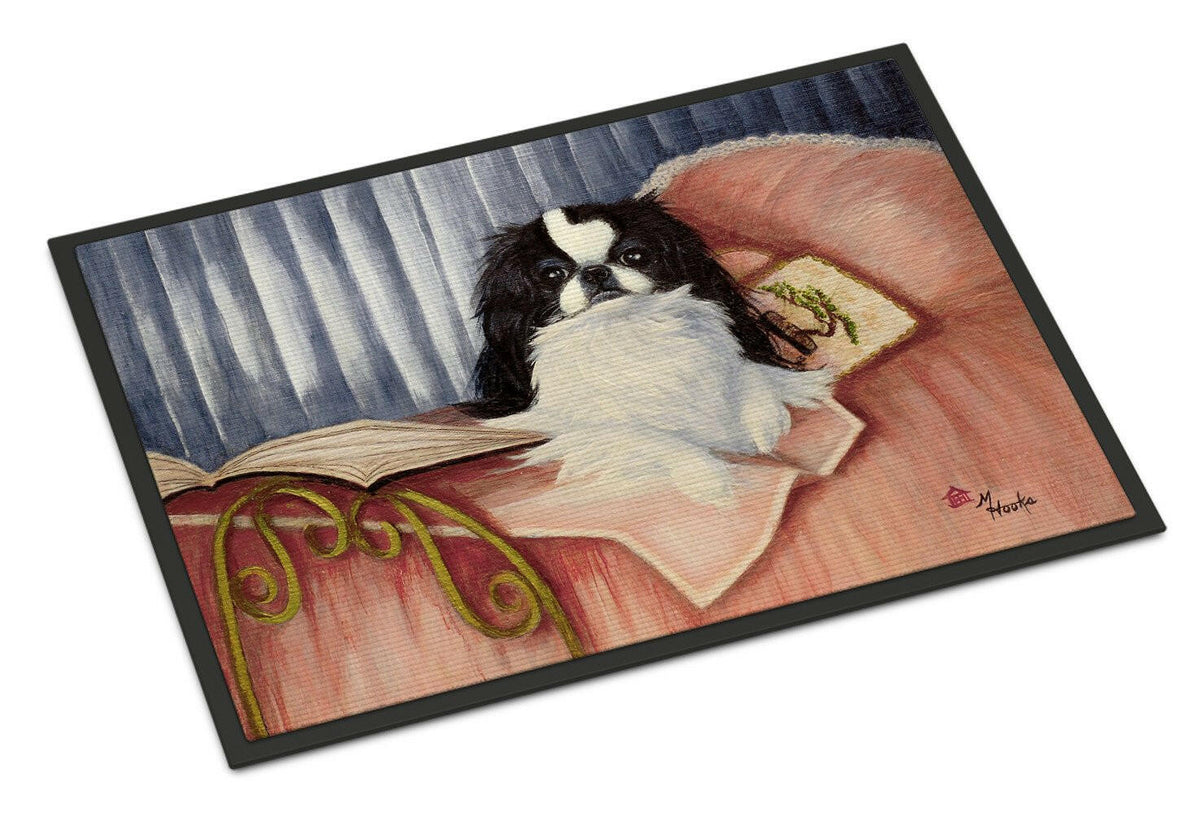 Japanese Chin Reading in Bed Indoor or Outdoor Mat 24x36 MH1058JMAT - the-store.com