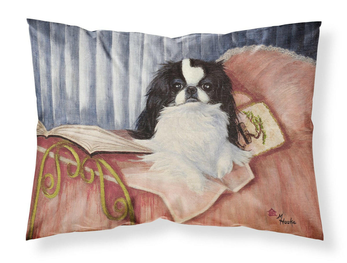 Japanese Chin Reading in Bed Fabric Standard Pillowcase MH1058PILLOWCASE by Caroline&#39;s Treasures