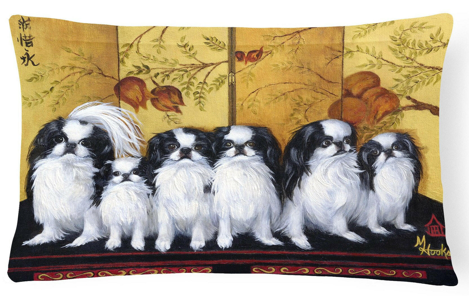 Japanese Chin Tea House Fabric Decorative Pillow MH1060PW1216 by Caroline's Treasures