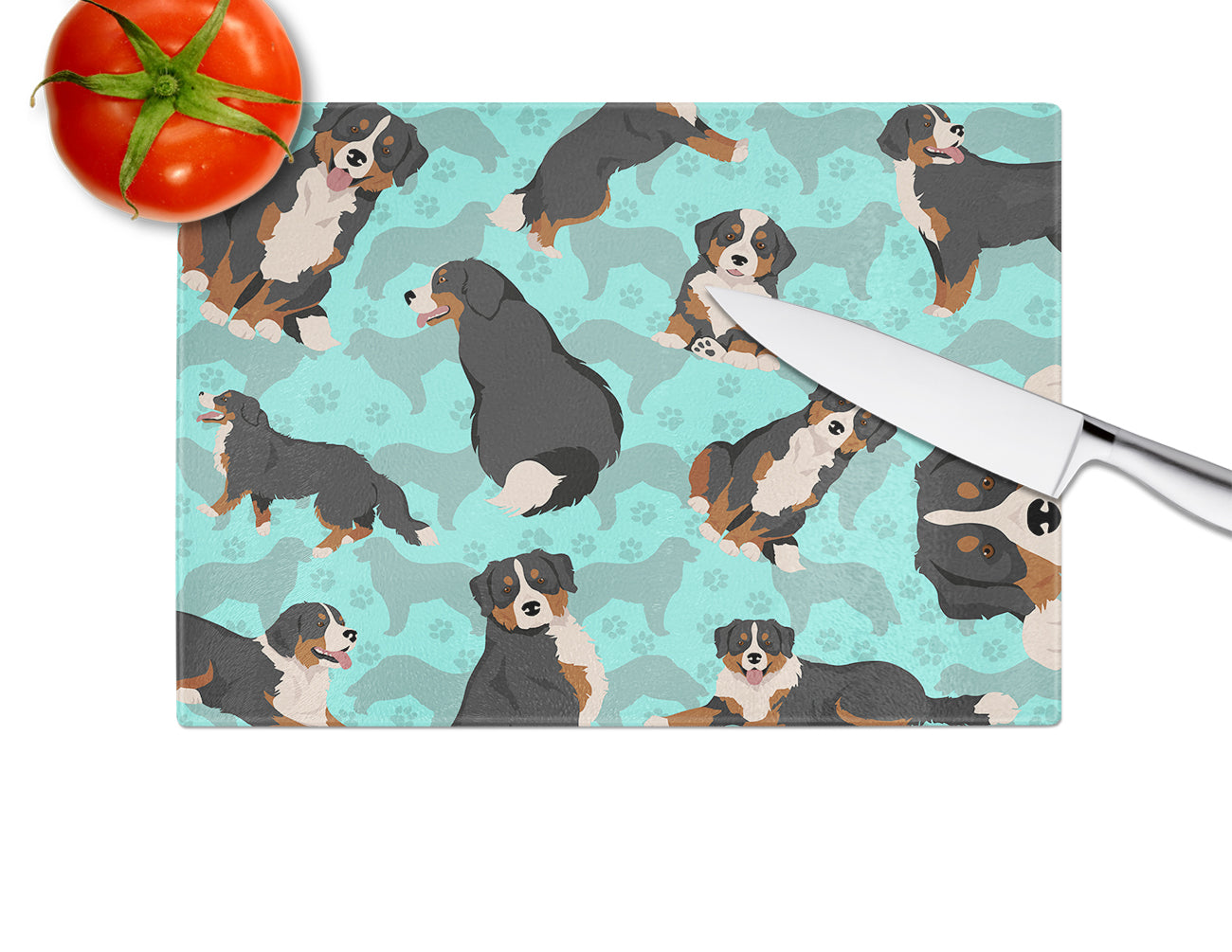 Bernese Mountain Dog Glass Cutting Board Large - the-store.com