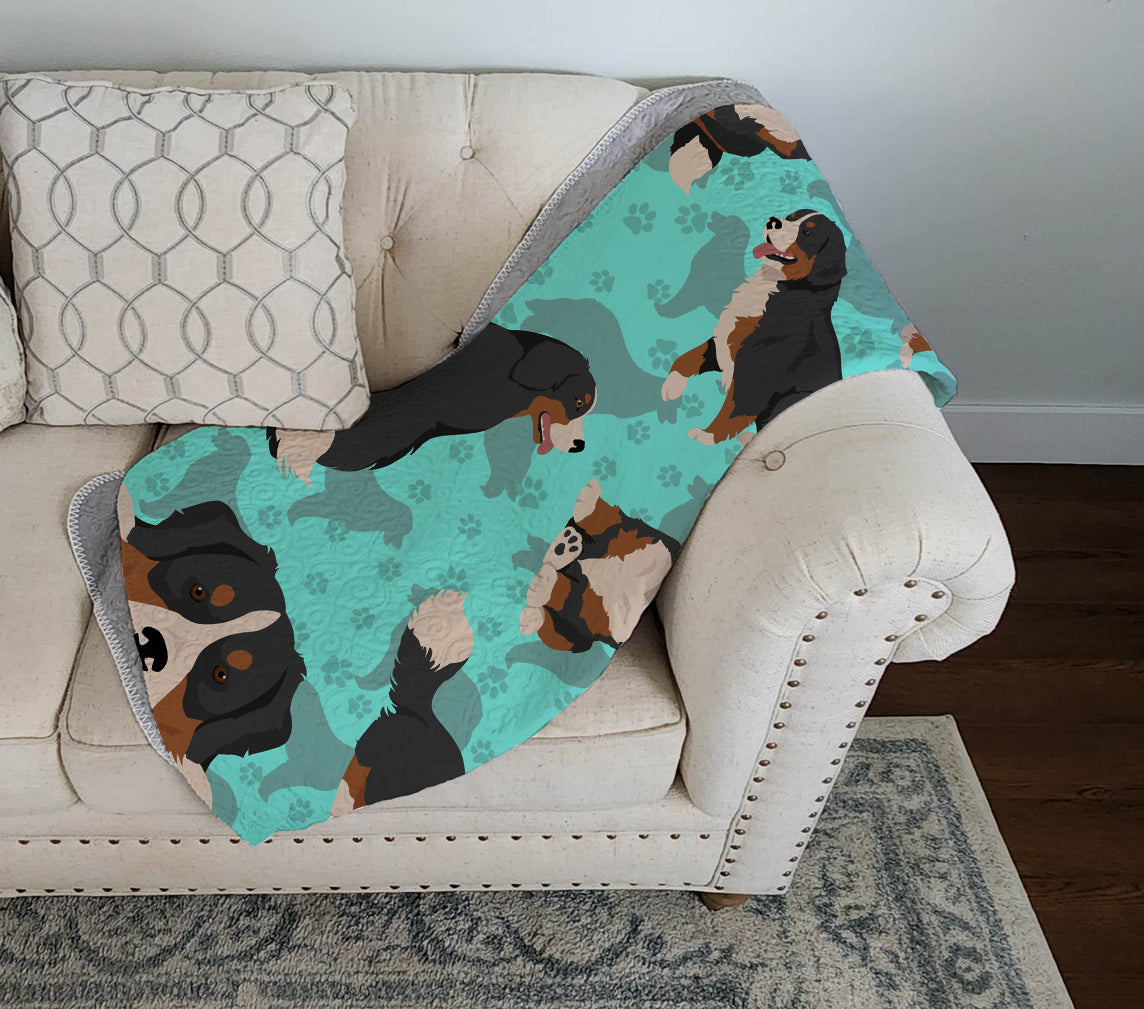 Bernese Mountain Dog Quilted Blanket 50x60 - the-store.com