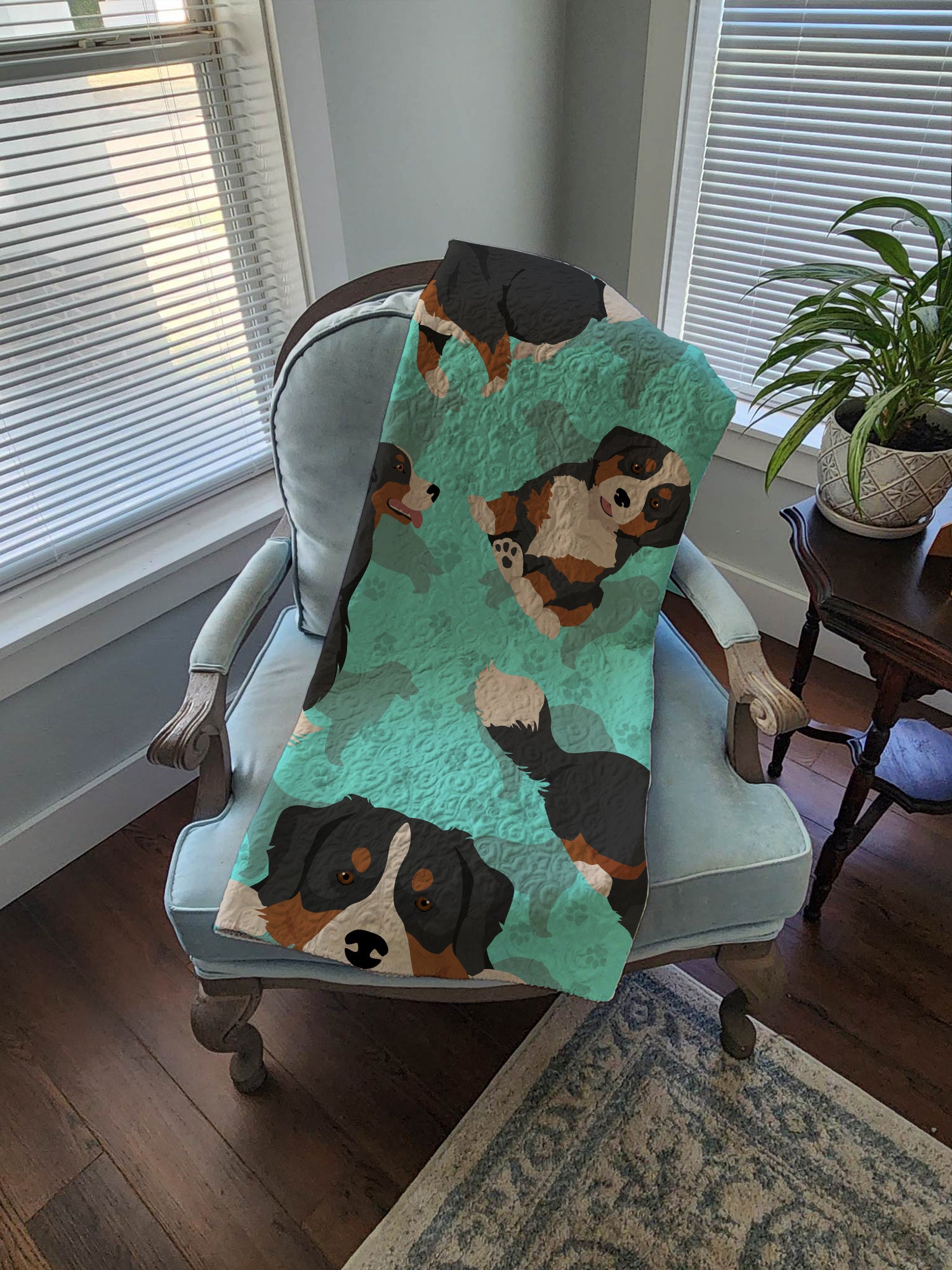 Bernese Mountain Dog Quilted Blanket 50x60 - the-store.com