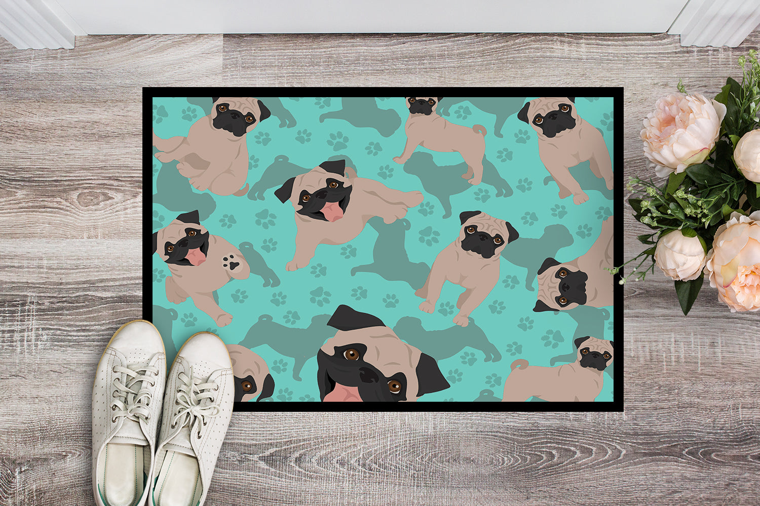 Fawn Pug Indoor or Outdoor Mat 24x36 - the-store.com