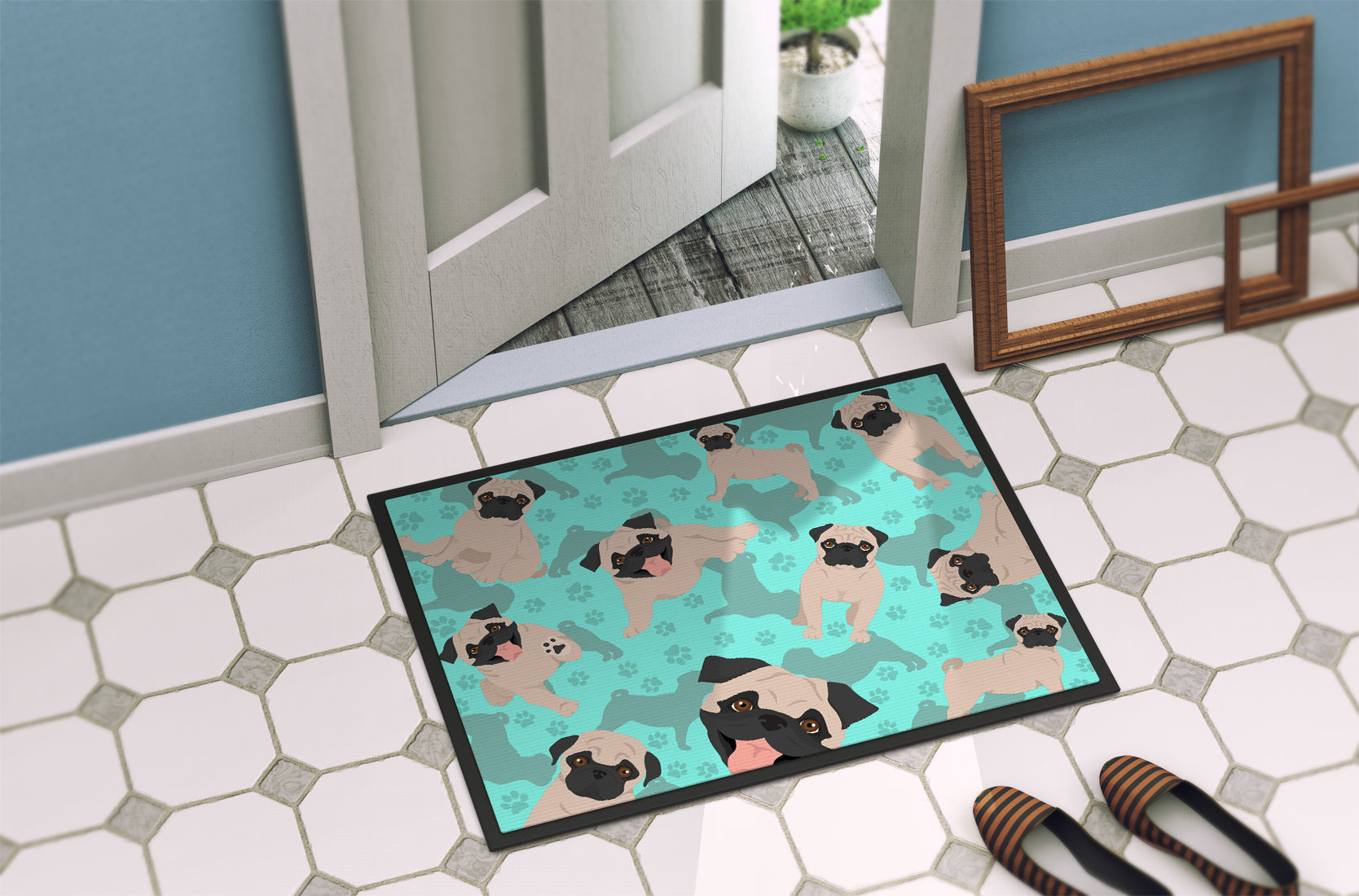 Fawn Pug Indoor or Outdoor Mat 24x36 - the-store.com