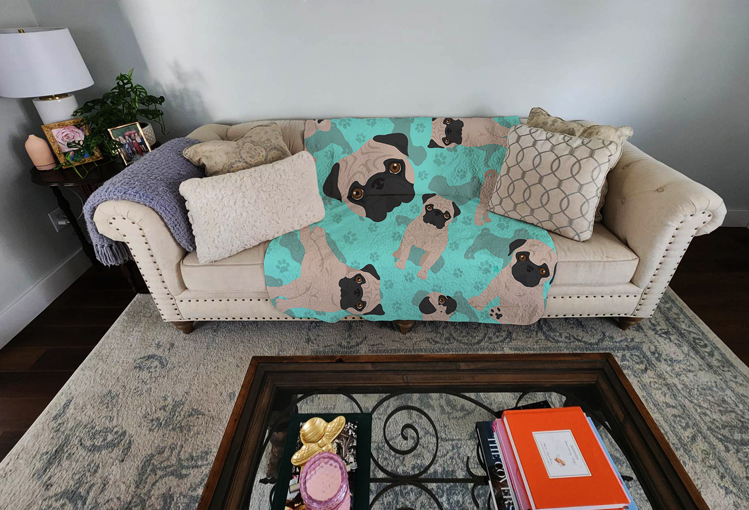 Fawn Pug Quilted Blanket 50x60 - the-store.com