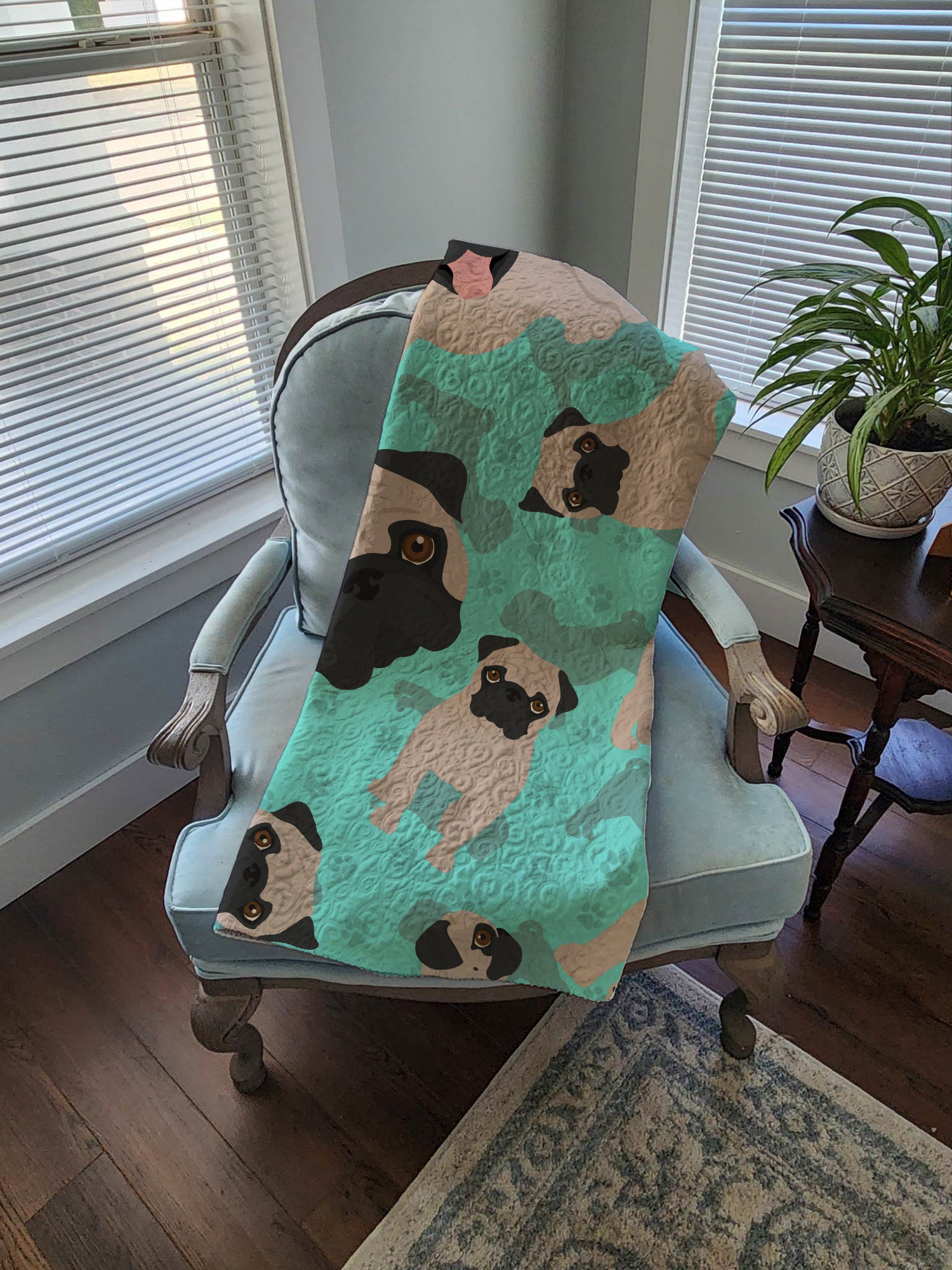 Fawn Pug Quilted Blanket 50x60 - the-store.com