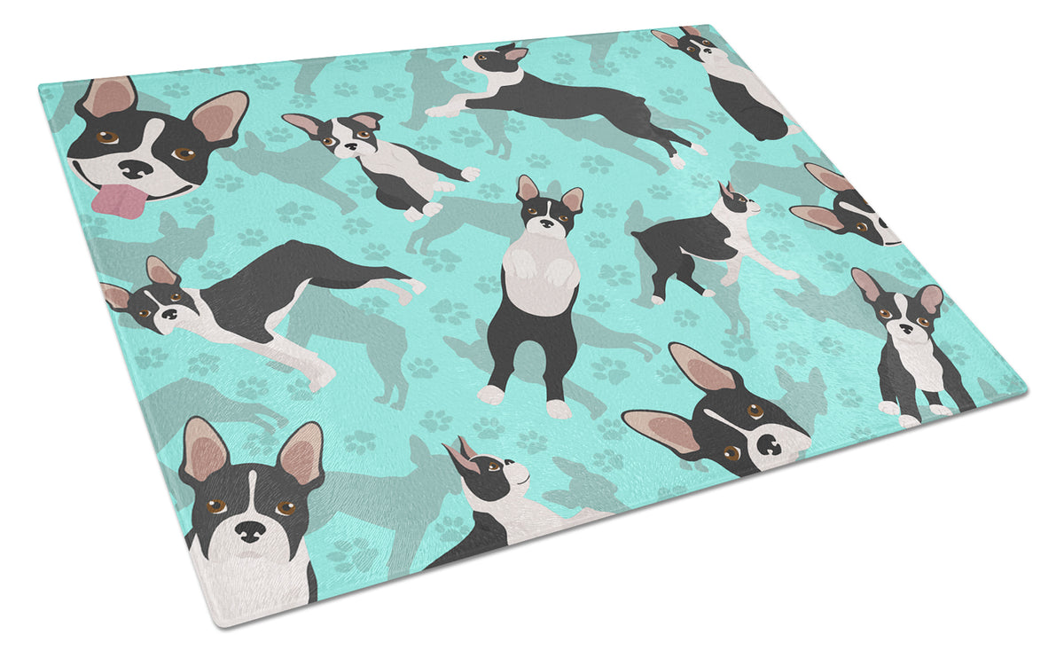 Buy this Boston Terrier Glass Cutting Board Large