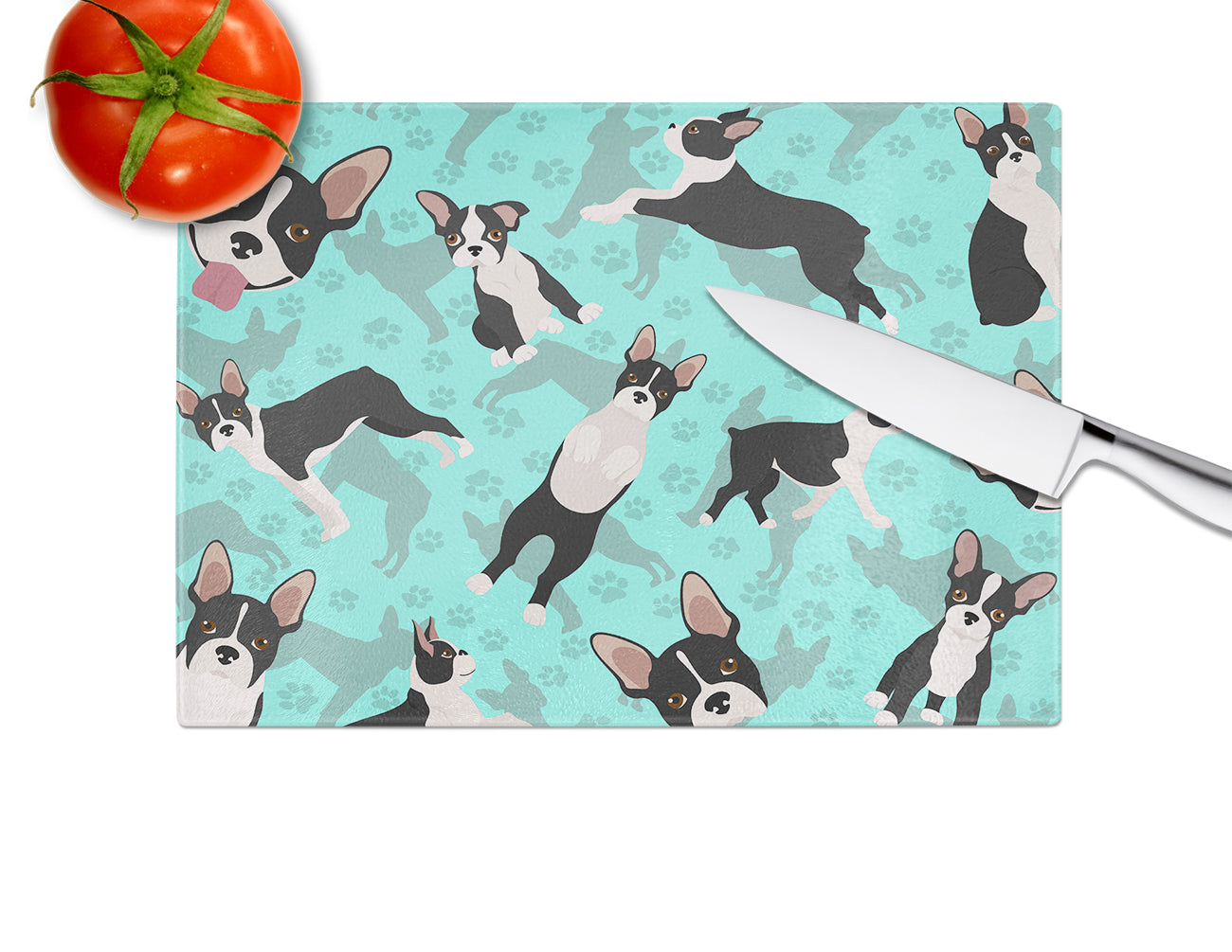 Boston Terrier Glass Cutting Board Large - the-store.com