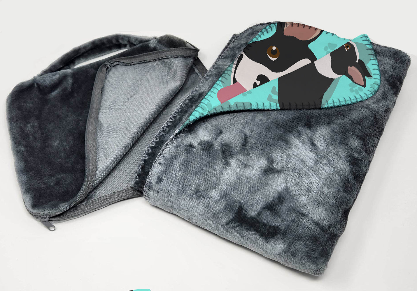 Boston Terrier Soft Travel Blanket with Bag - the-store.com