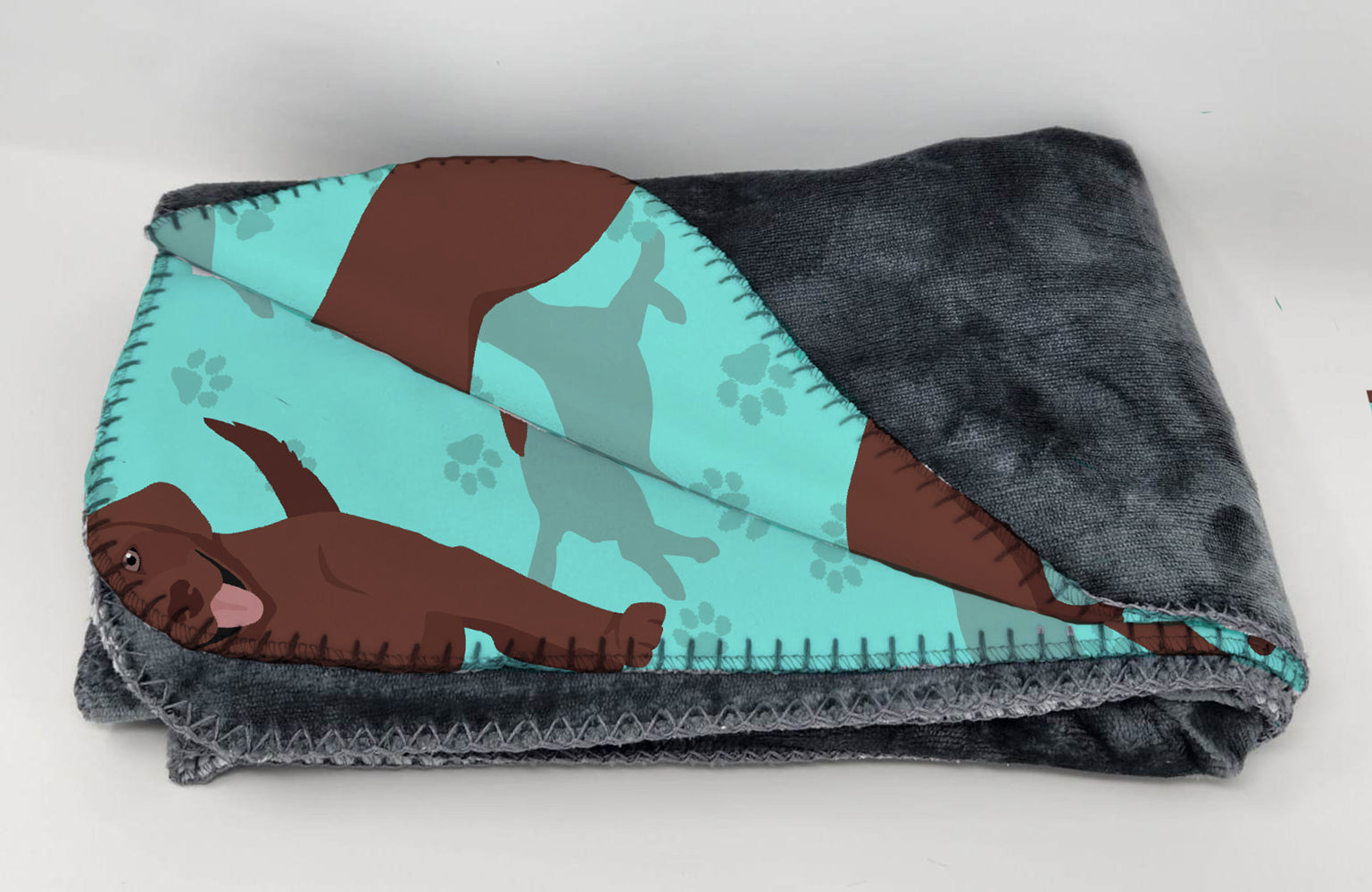 Chocolate Labrador Retriever Soft Travel Blanket with Bag - the-store.com