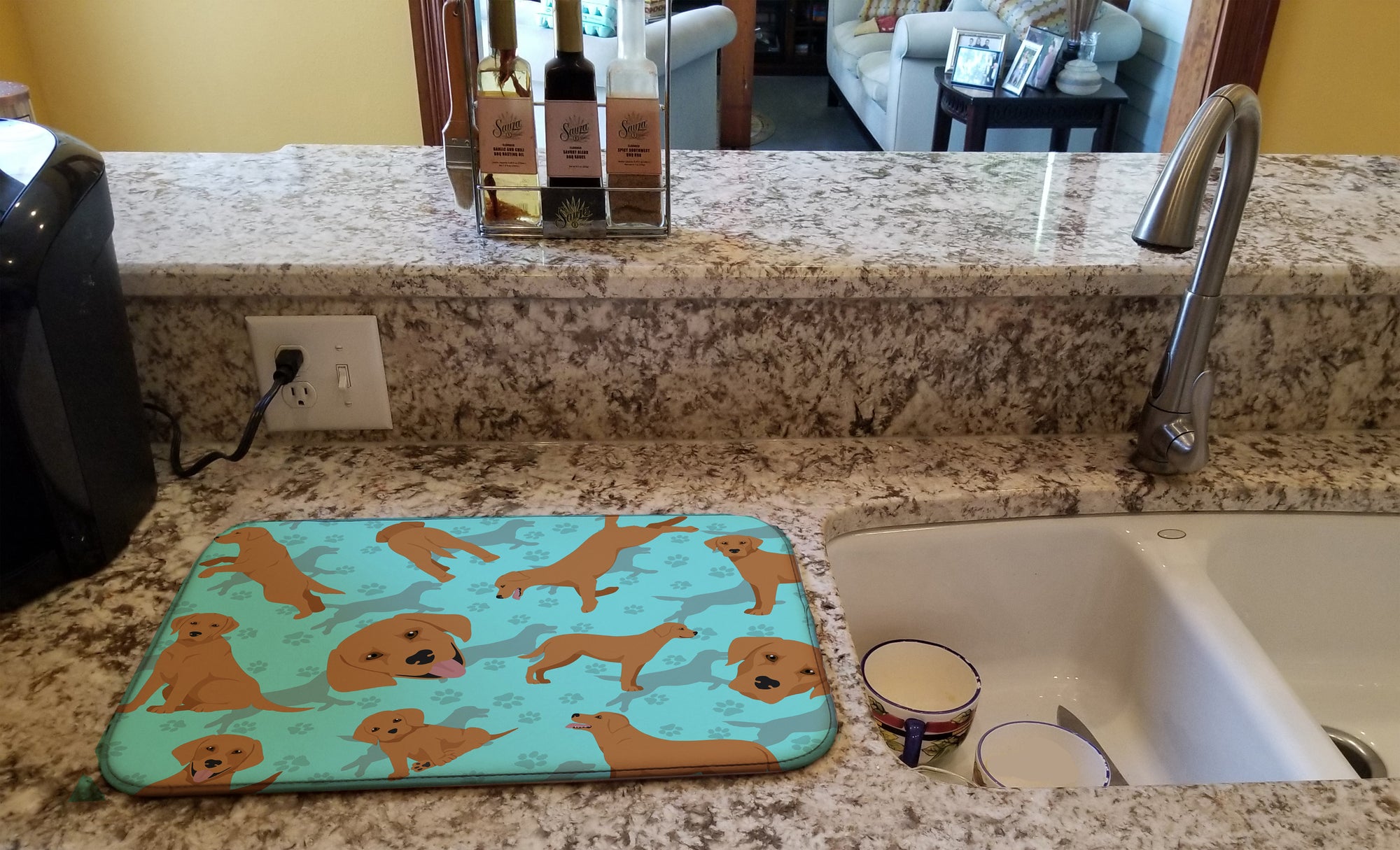 Red Fox Labrador Retriever Dish Drying Mat