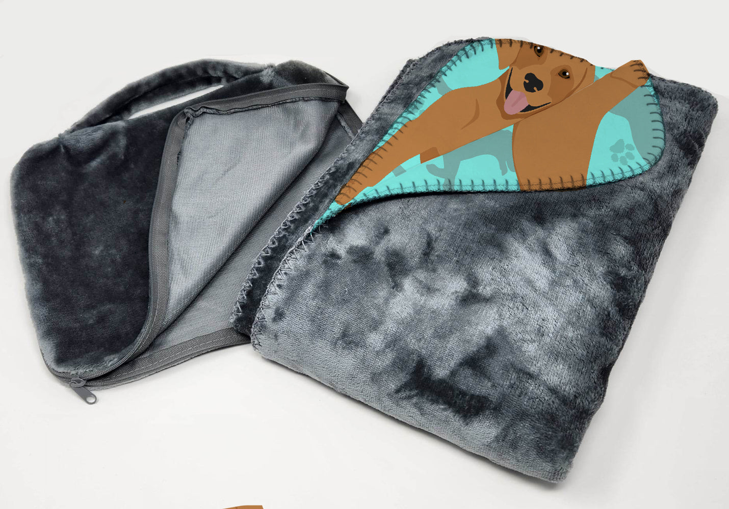 Red Fox Labrador Retriever Soft Travel Blanket with Bag - the-store.com