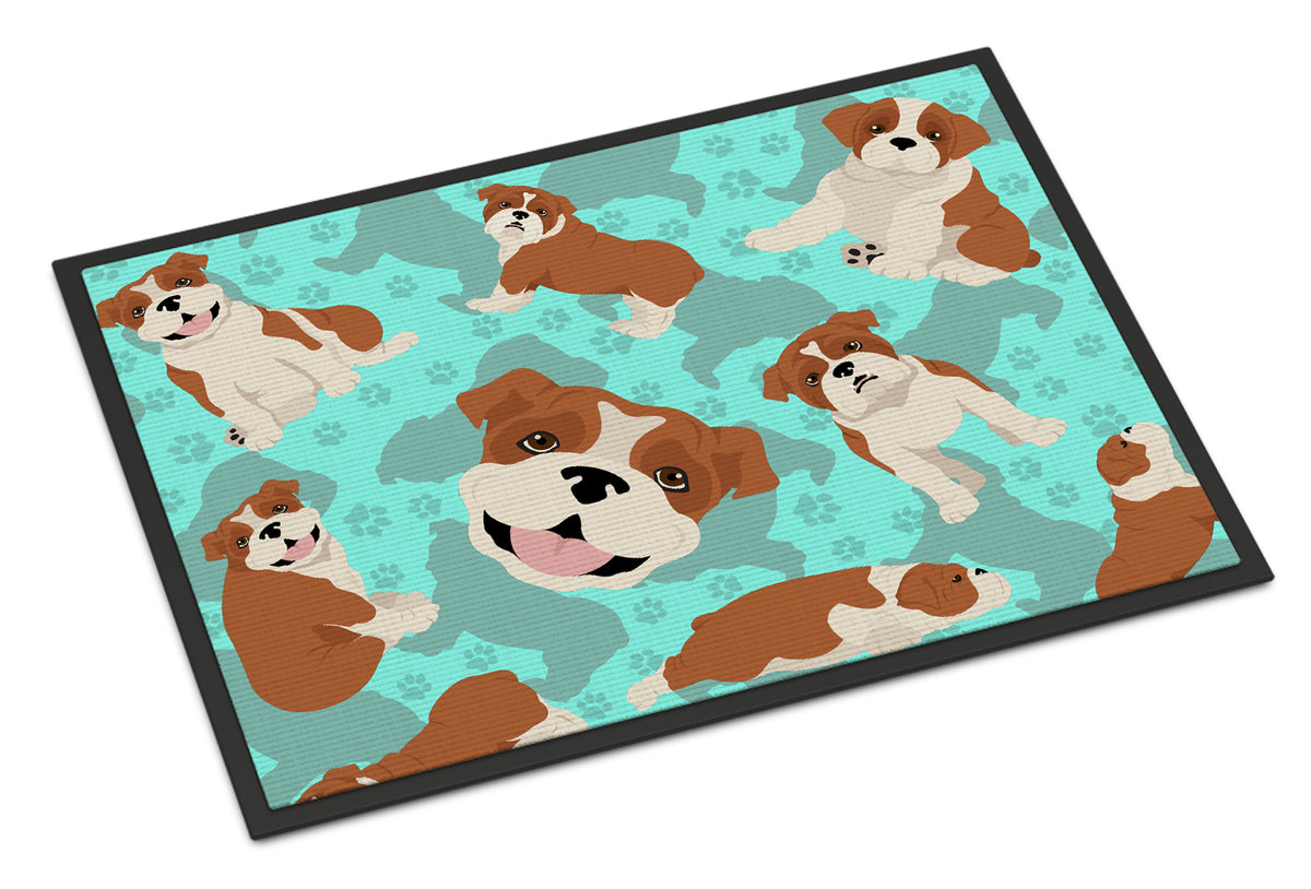 Buy this Red and White English Bulldog Indoor or Outdoor Mat 24x36