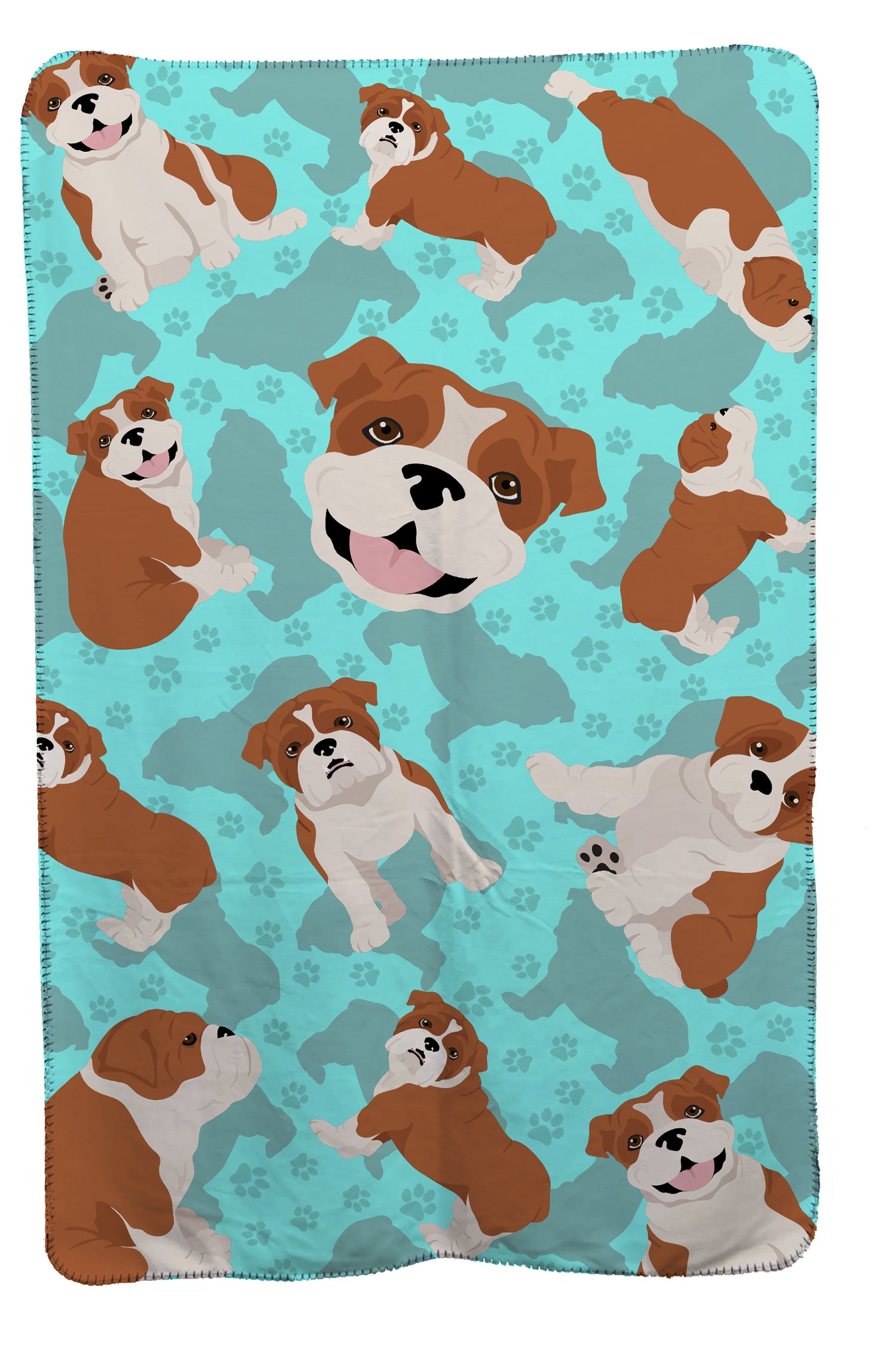 Buy this Red and White English Bulldog Soft Travel Blanket with Bag