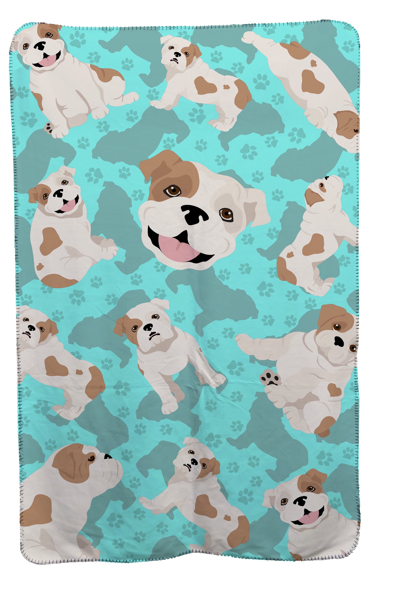 Buy this Piebald English Bulldog Soft Travel Blanket with Bag