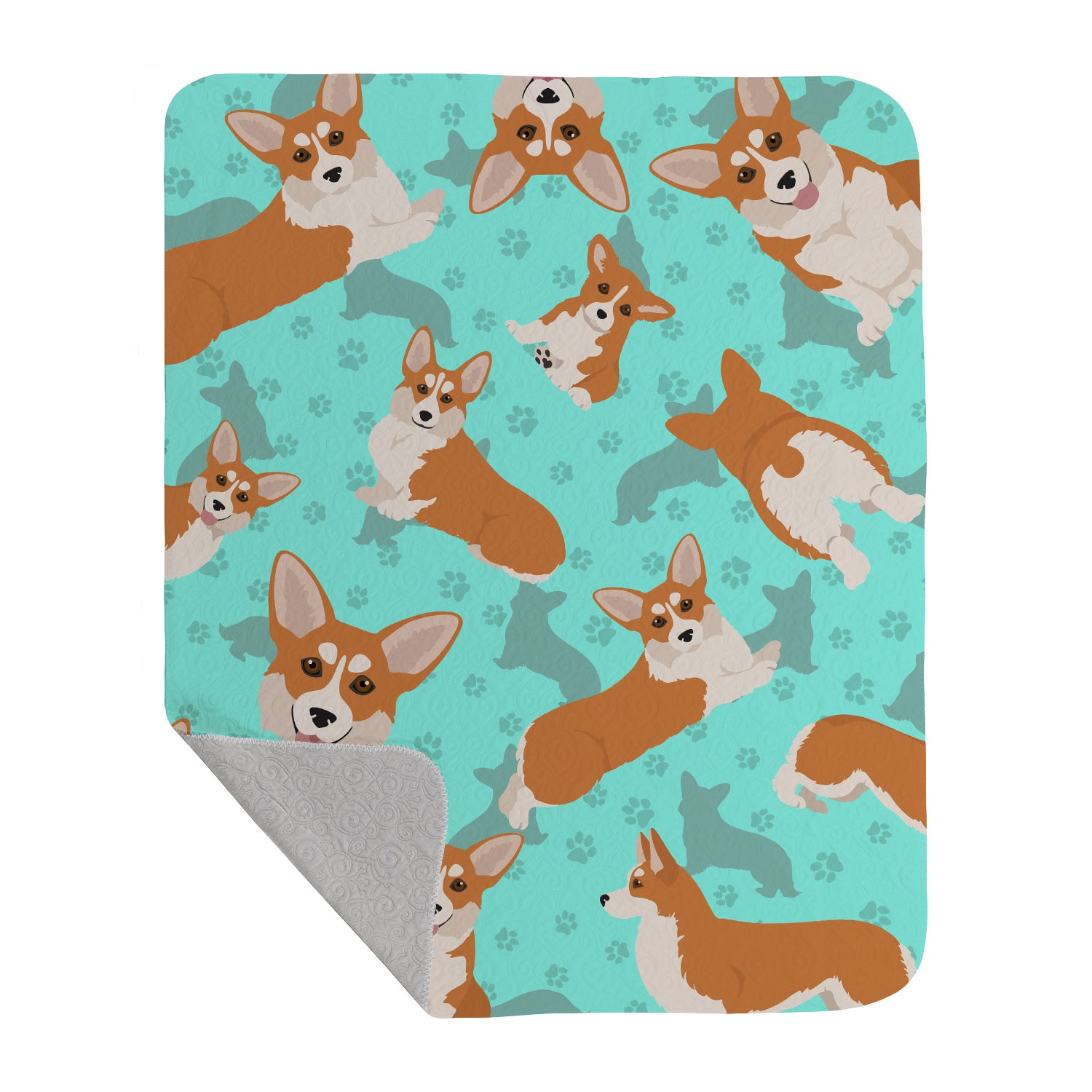 Buy this Red and White Pembroke Corgi Quilted Blanket 50x60
