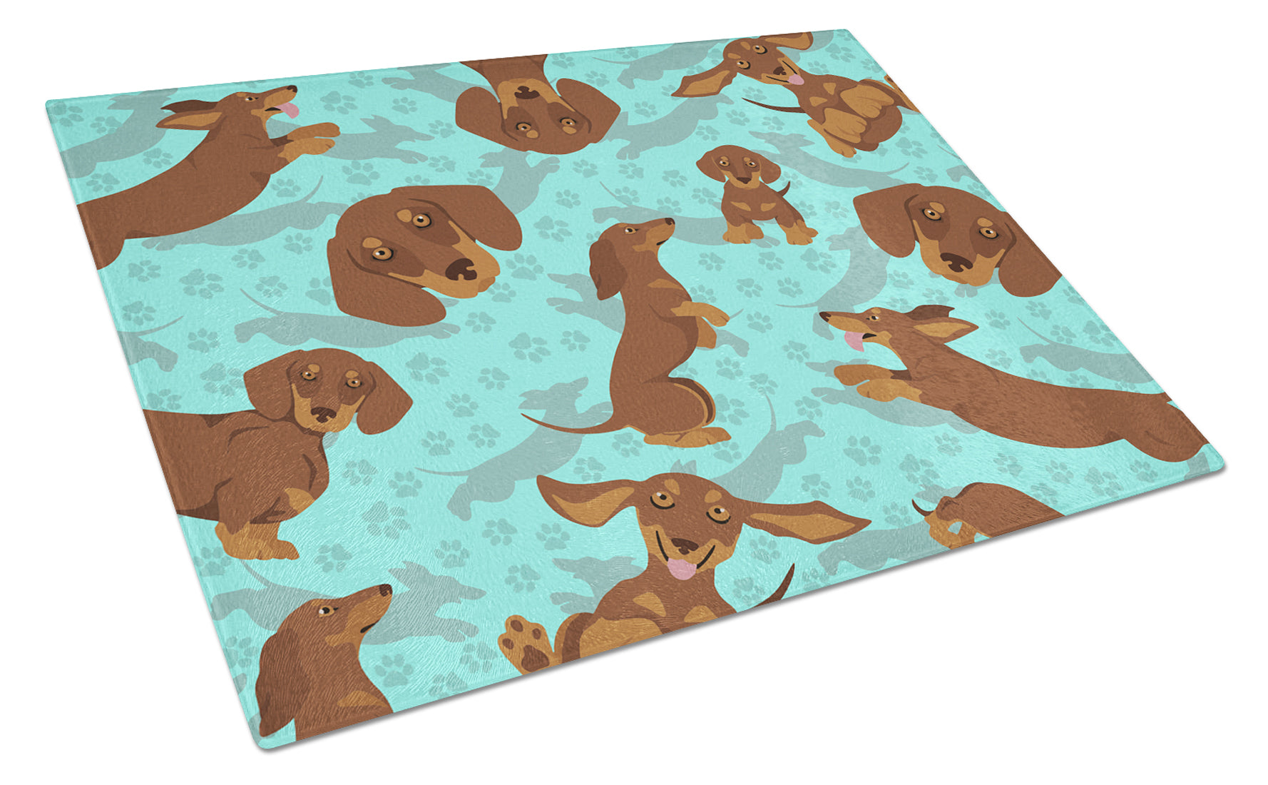 Buy this Chocolate and Tan Dachshund Glass Cutting Board Large