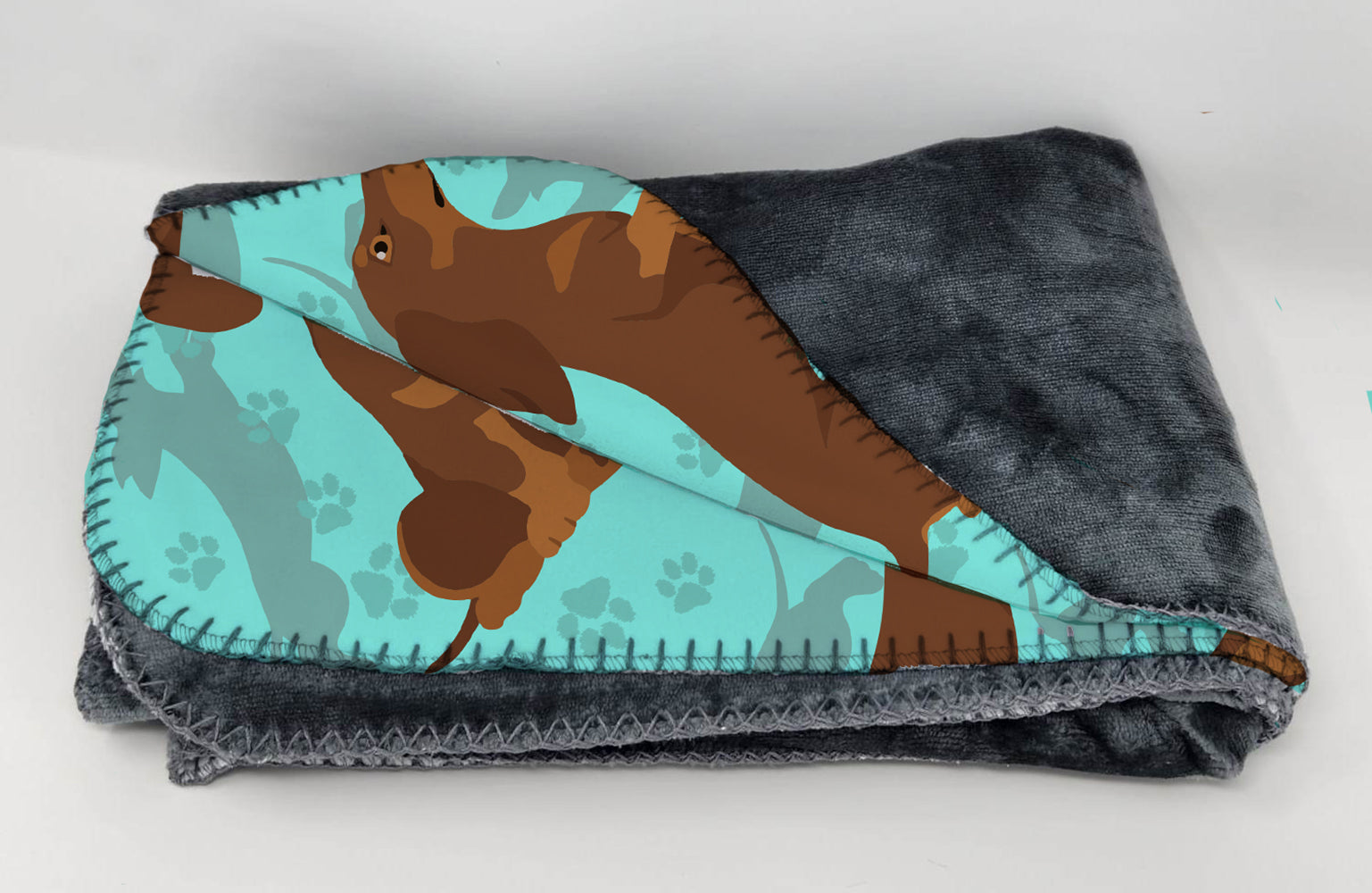 Chocolate and Tan Dachshund Soft Travel Blanket with Bag - the-store.com