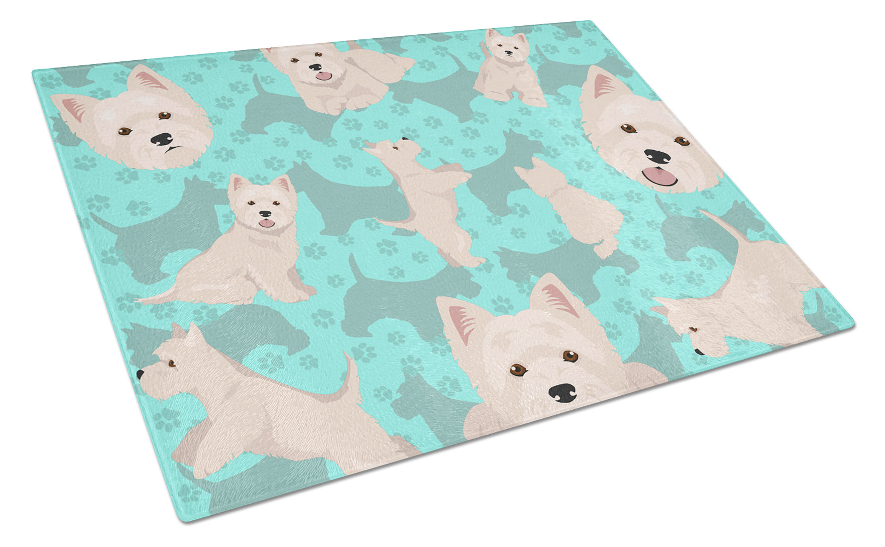 Buy this Westie Glass Cutting Board Large