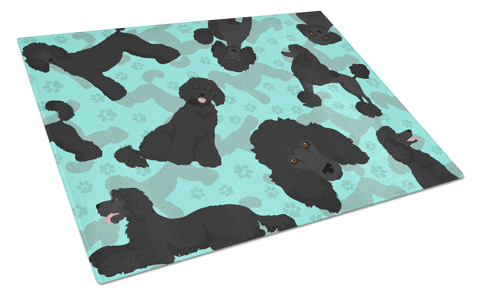 Buy this Black Standard Poodle Glass Cutting Board Large