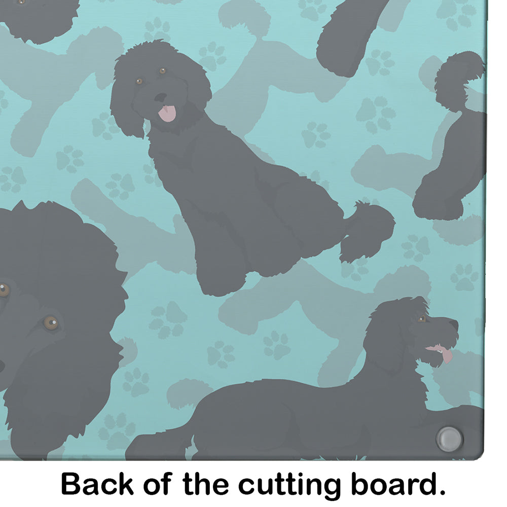 Black Standard Poodle Glass Cutting Board Large - the-store.com