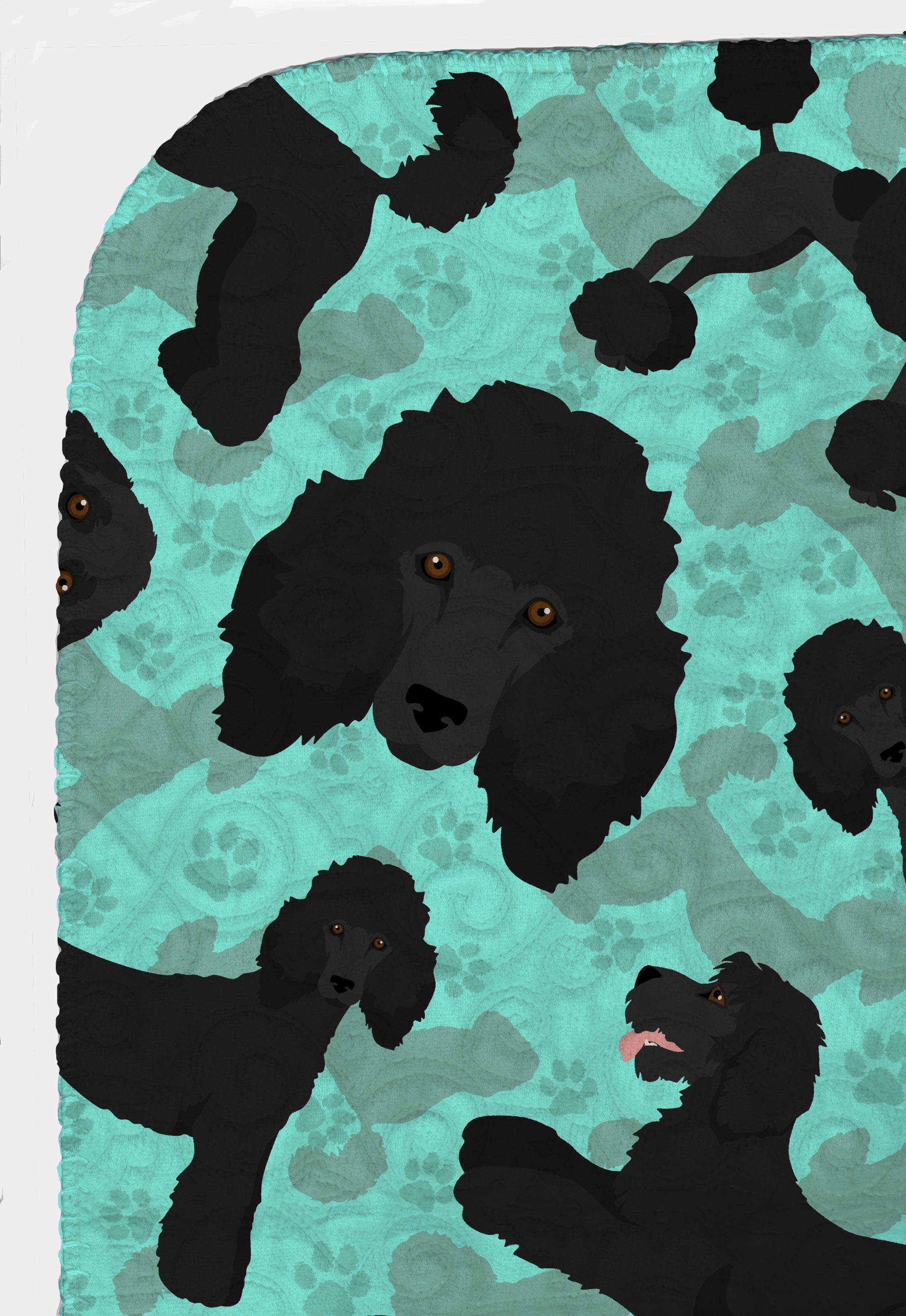 Black Standard Poodle Quilted Blanket 50x60 - the-store.com