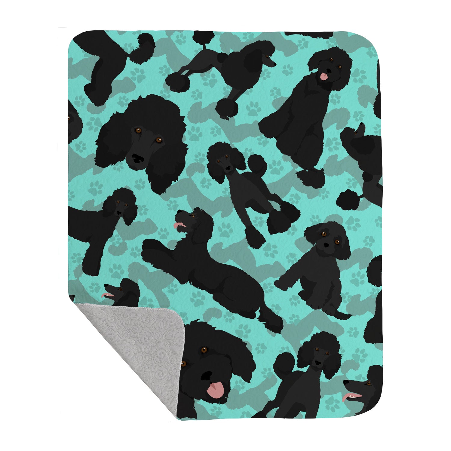 Buy this Black Standard Poodle Quilted Blanket 50x60