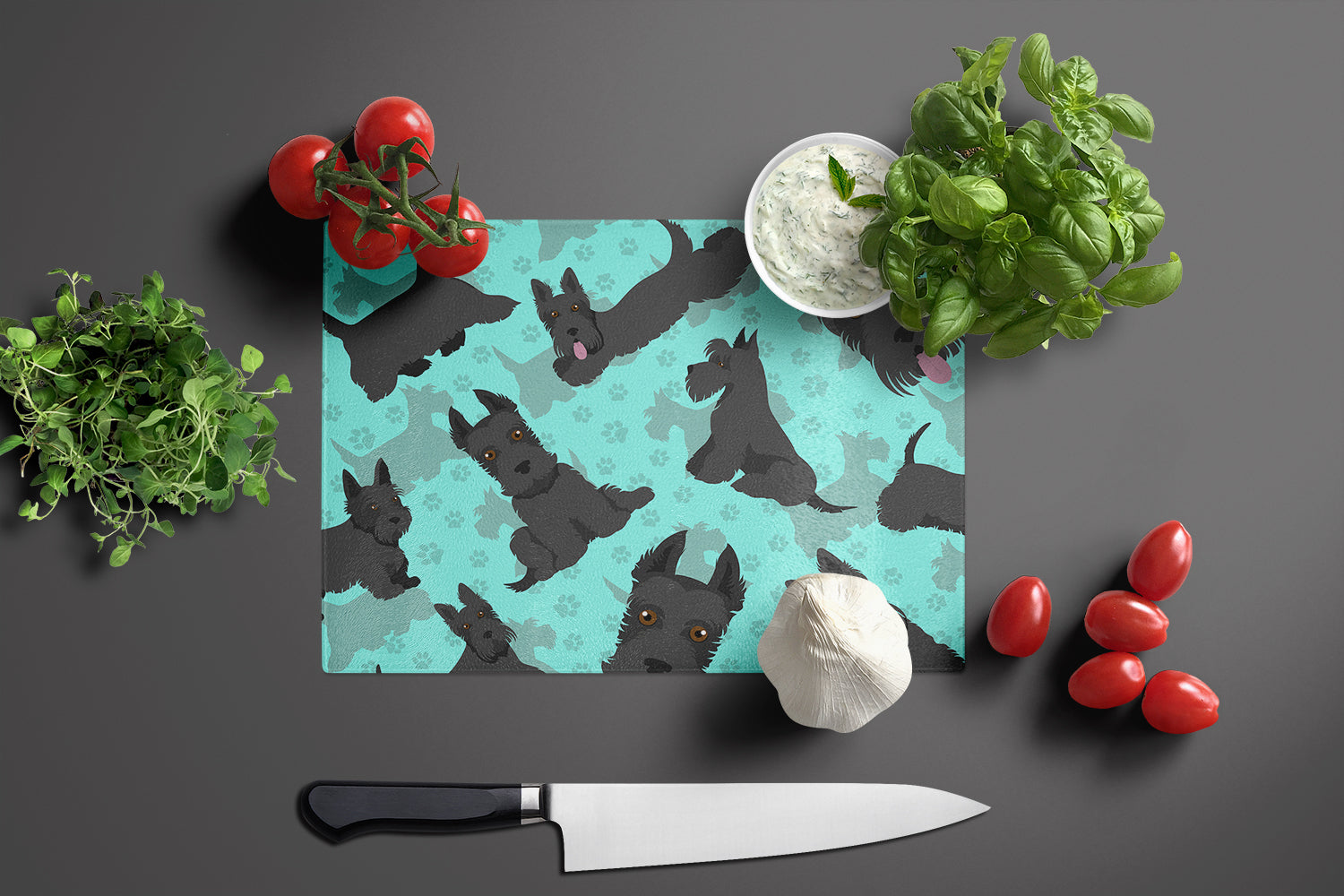 Scottish Terrier Glass Cutting Board Large - the-store.com