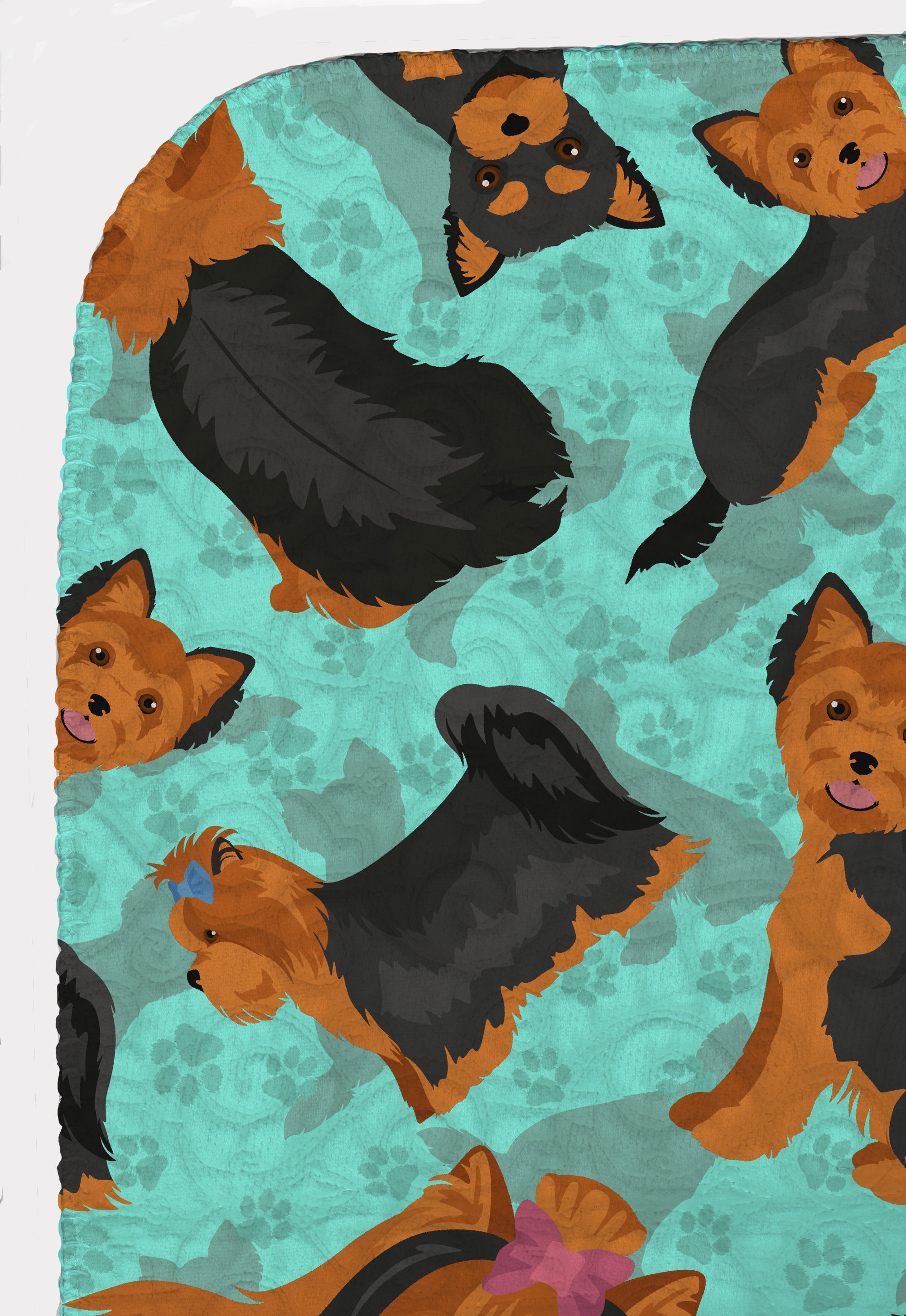 Black and Tan Yorkie Quilted Blanket 50x60 - the-store.com