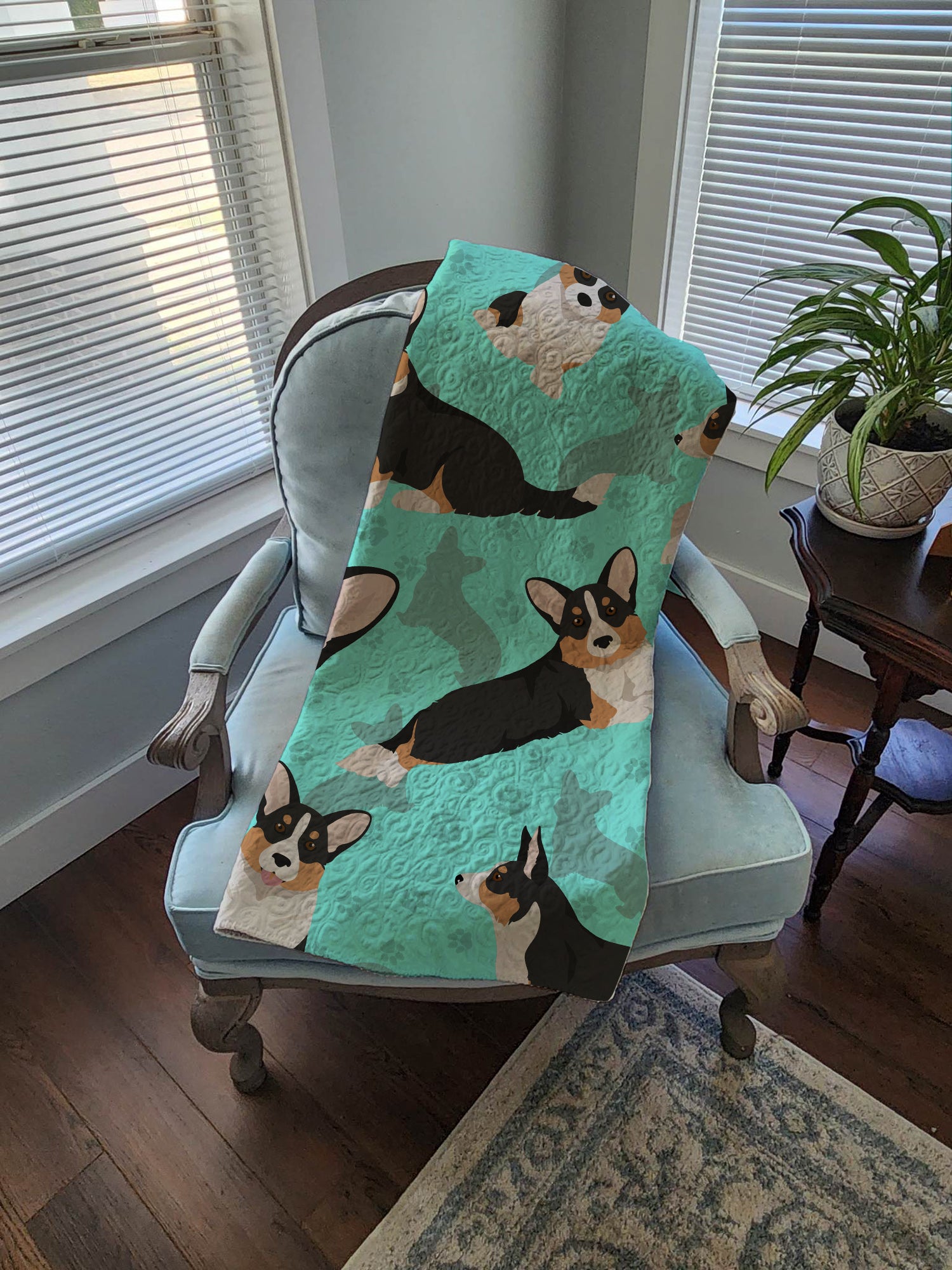 Tricolor Cardigan Corgi Quilted Blanket 50x60 - the-store.com