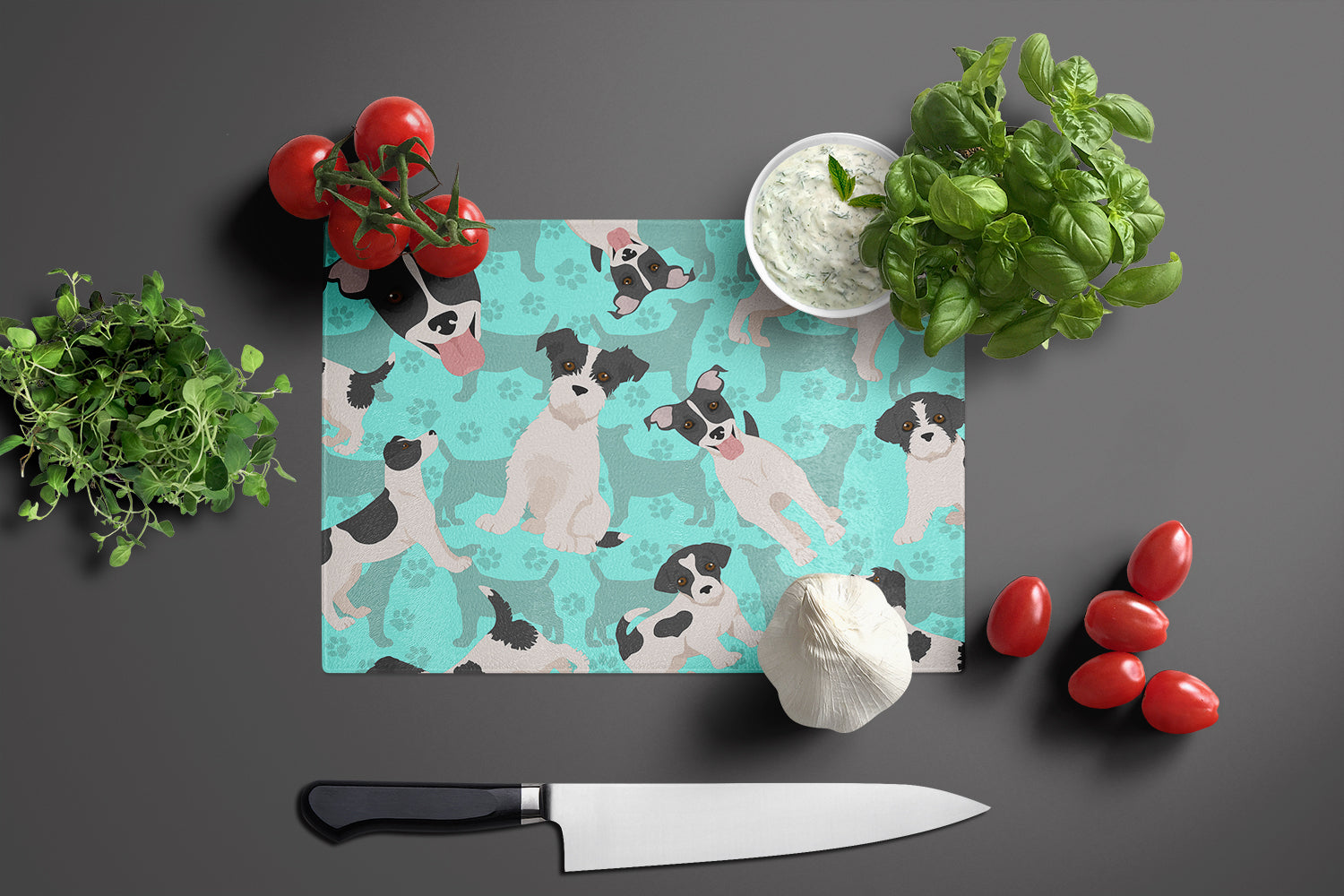 Jack Russell Terrier Glass Cutting Board Large - the-store.com