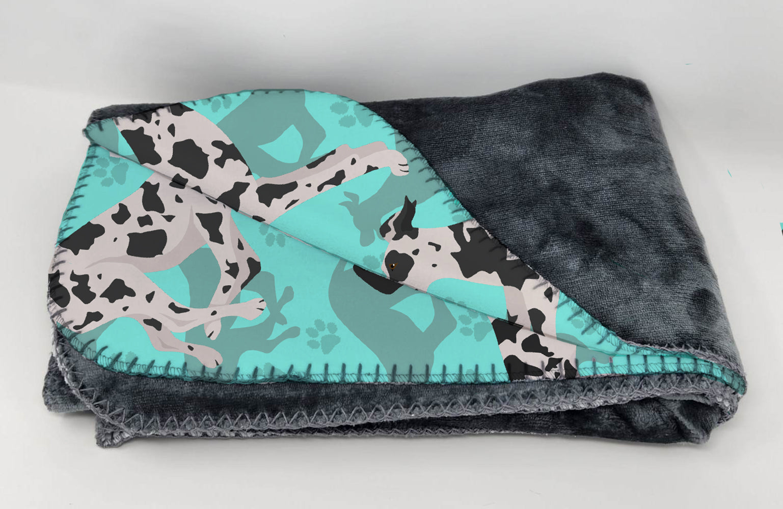Buy this Harlequin Natural Ears Great Dane Soft Travel Blanket with Bag