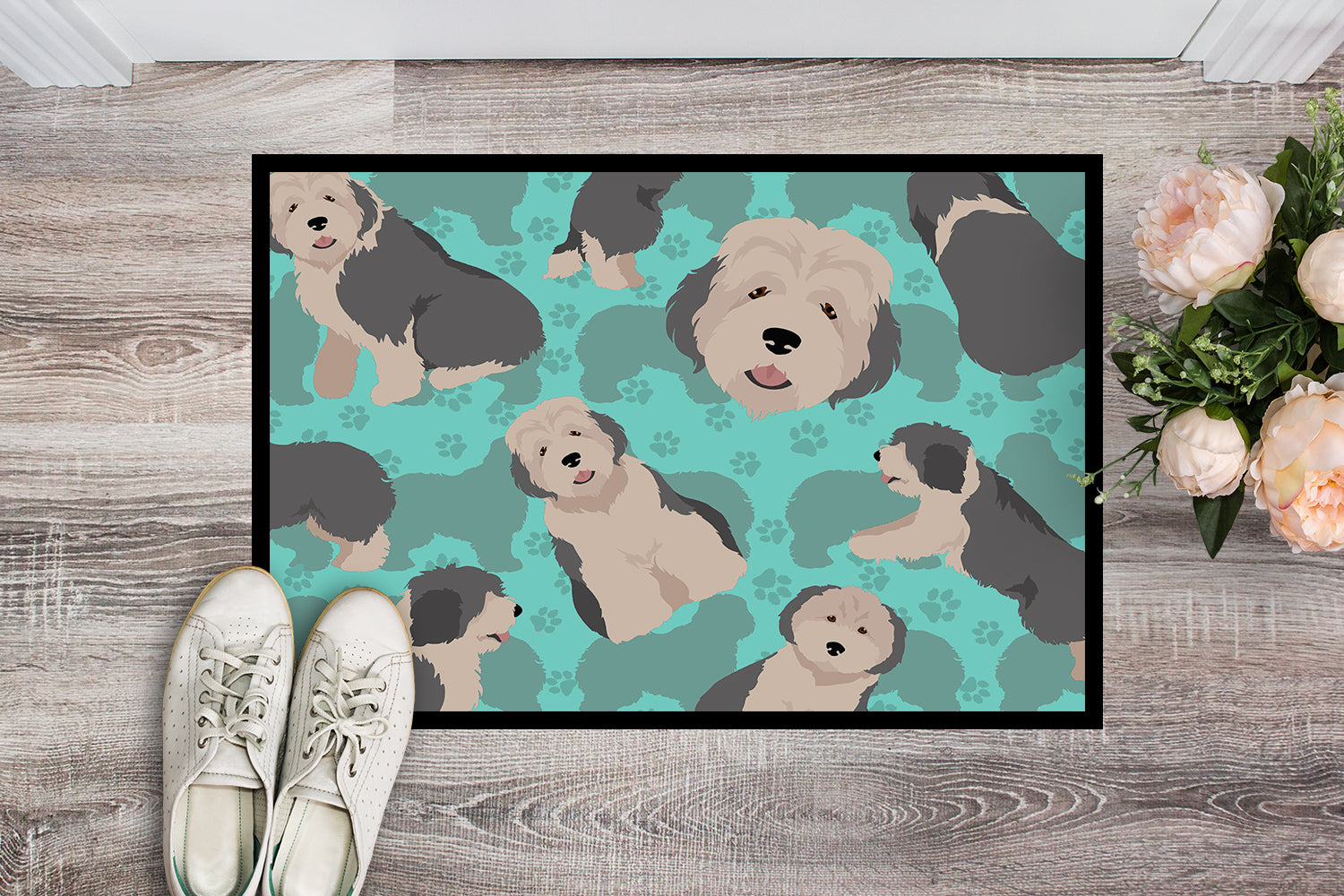 Old English Sheepdog Indoor or Outdoor Mat 24x36 - the-store.com