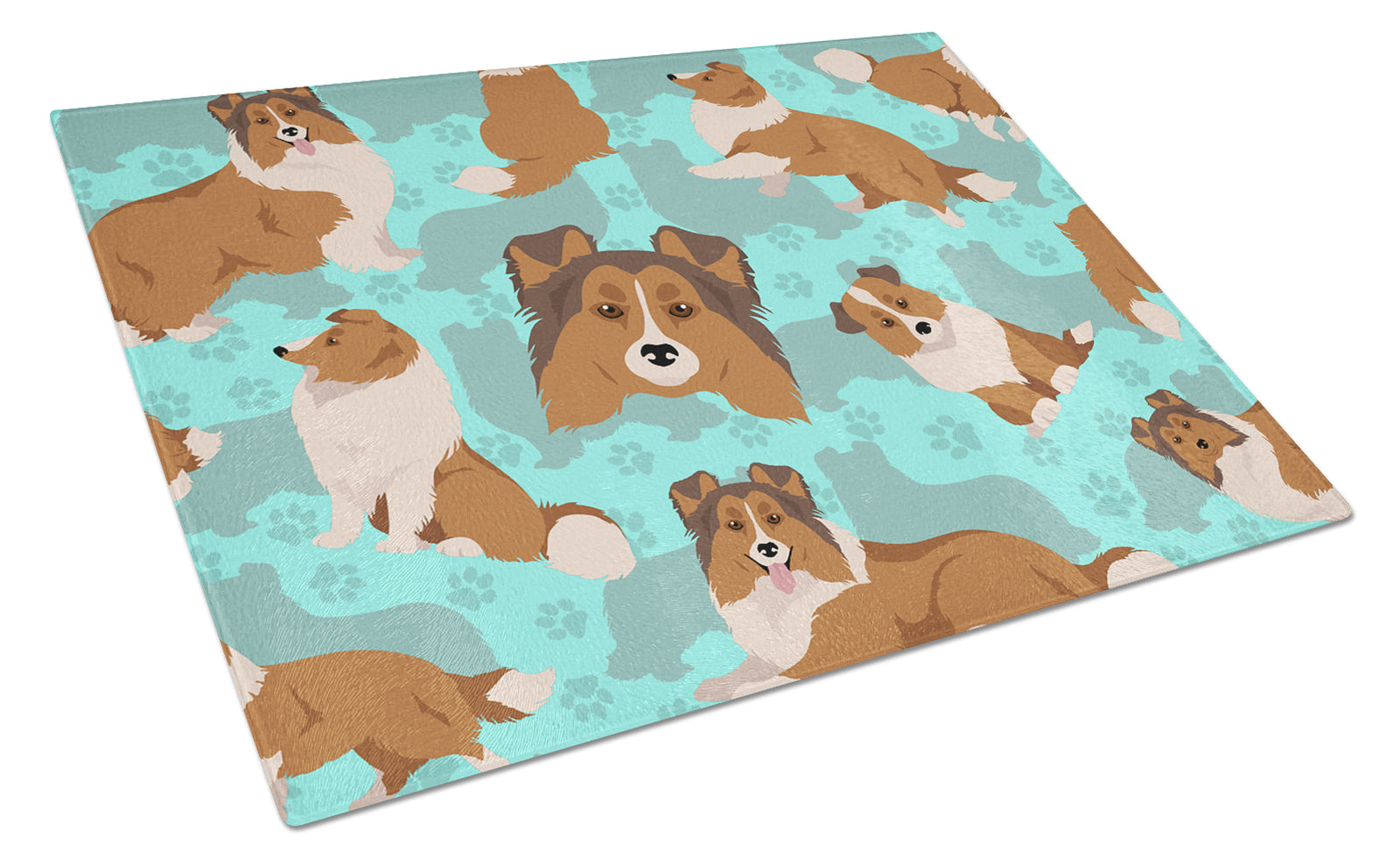 Buy this Sheltie Glass Cutting Board Large