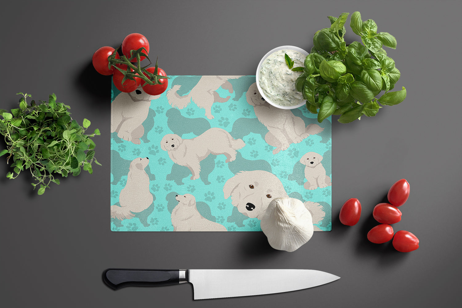 Great Pyrenees Glass Cutting Board Large - the-store.com