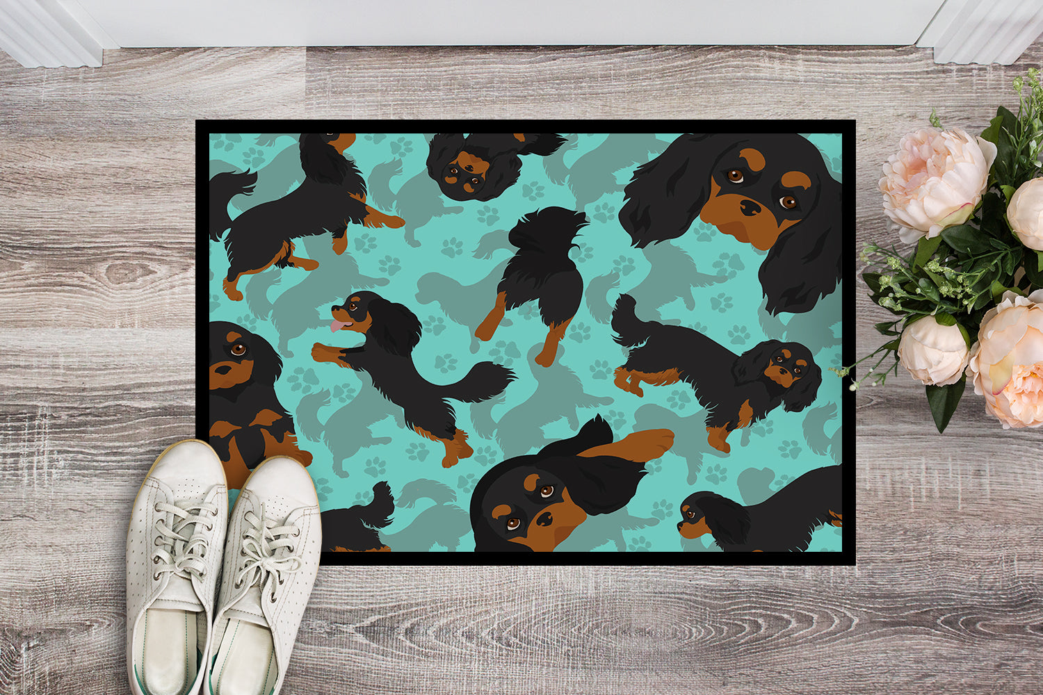 Black and Tan Cavalier King Charles Spaniel Indoor or Outdoor Mat 24x36 - the-store.com