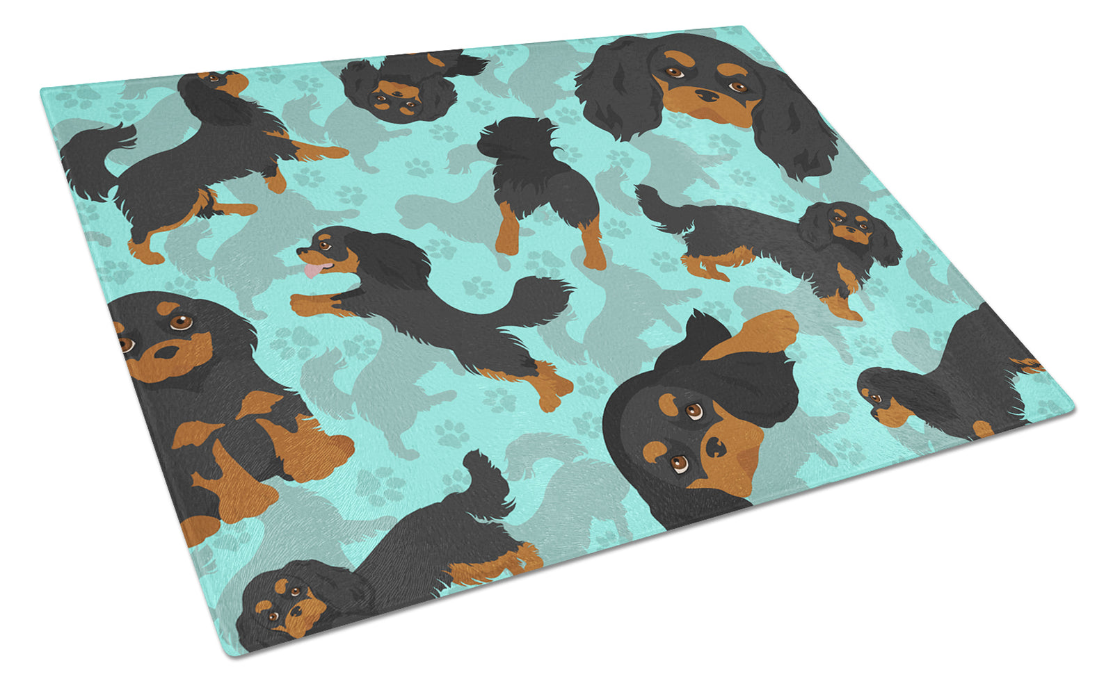 Buy this Black and Tan Cavalier King Charles Spaniel Glass Cutting Board Large